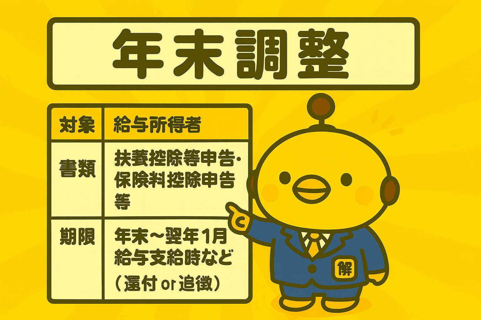 年末調整のイメージ