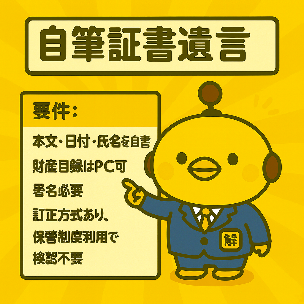 自筆証書遺言のイメージ