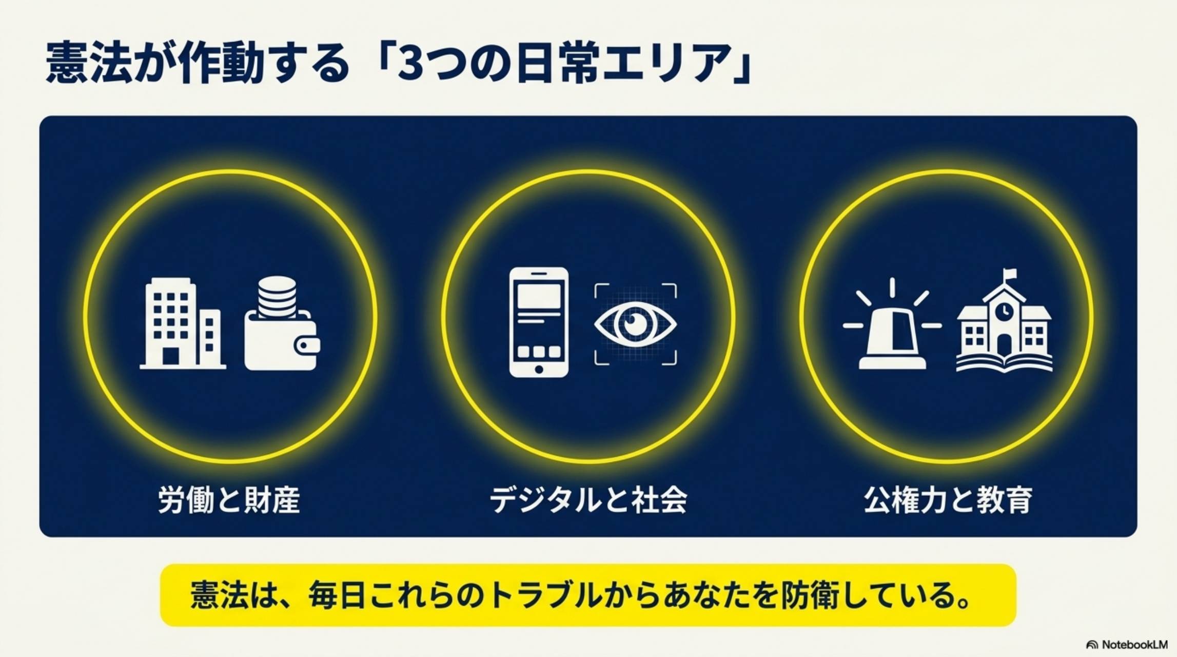 憲法が作動する「3つの日常エリア」：労働と財産・デジタルと社会・公権力と教育