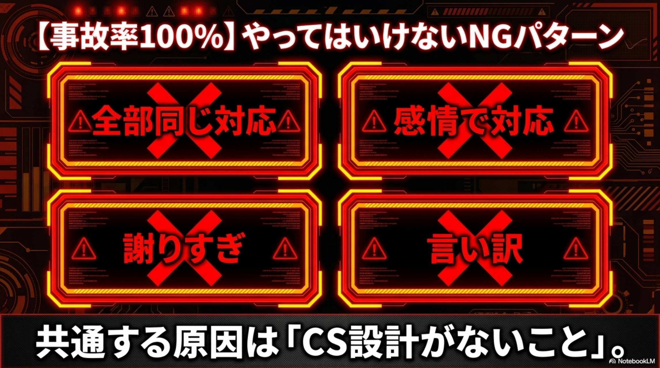 【事故率100%】やってはいけないNGパターン