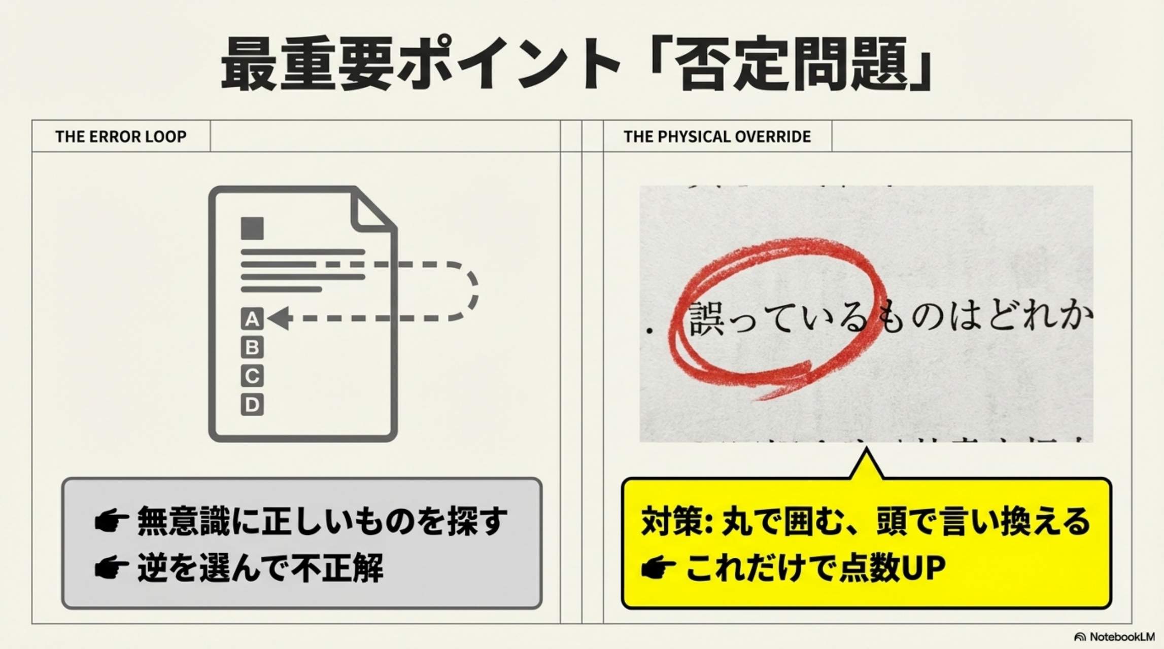 最重要ポイント：否定問題