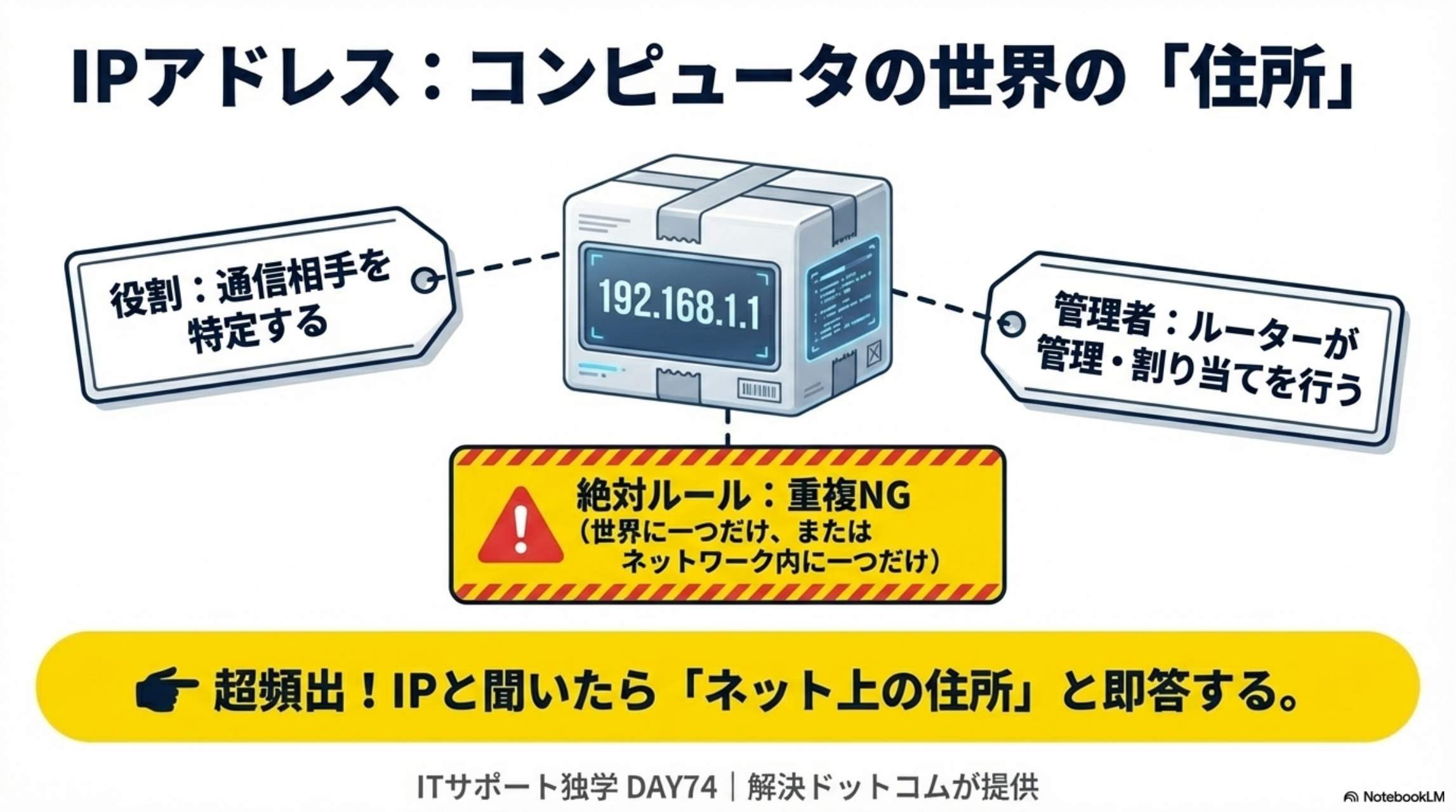 IPアドレス：コンピュータの世界の住所