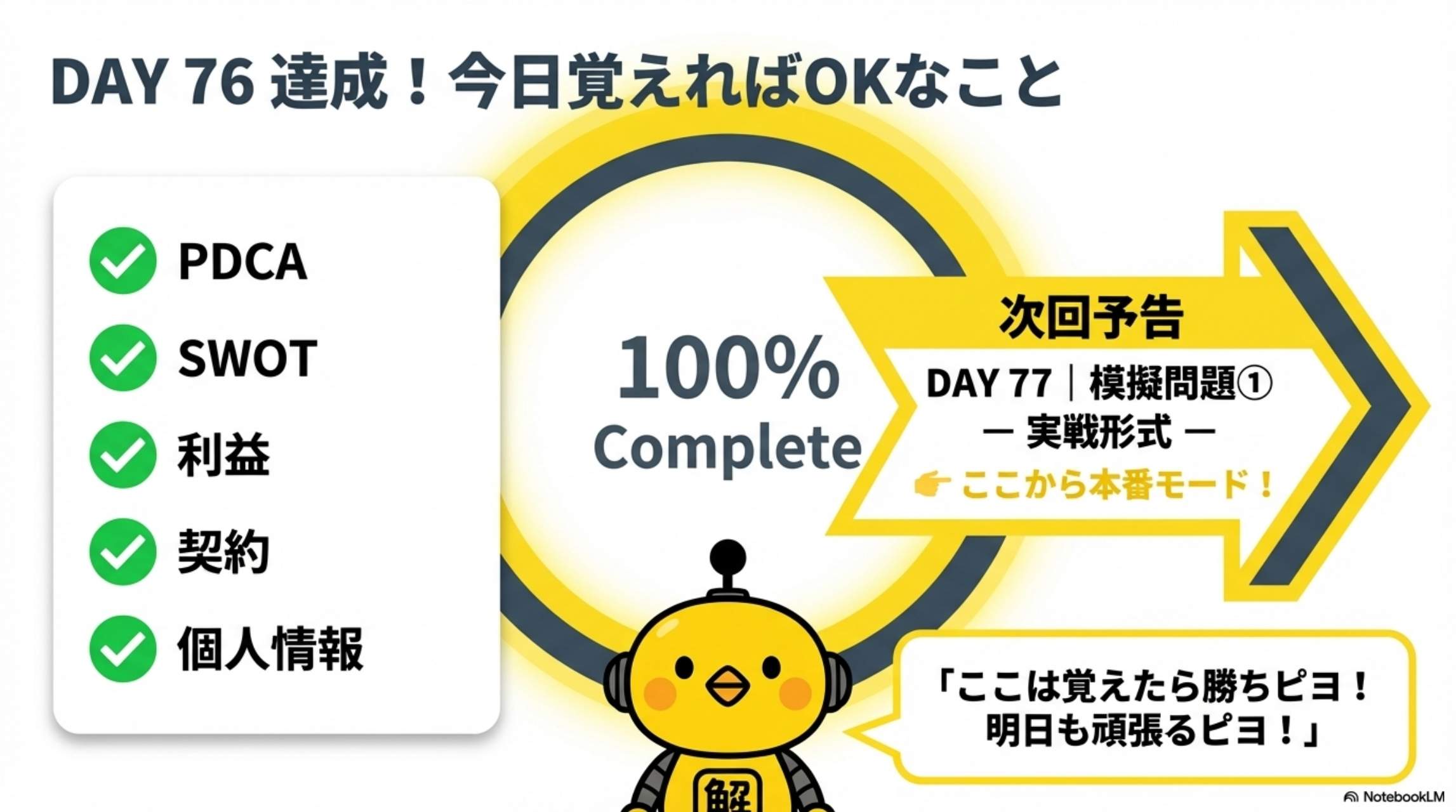 DAY76達成！今日覚えればOKなこと＆次回予告