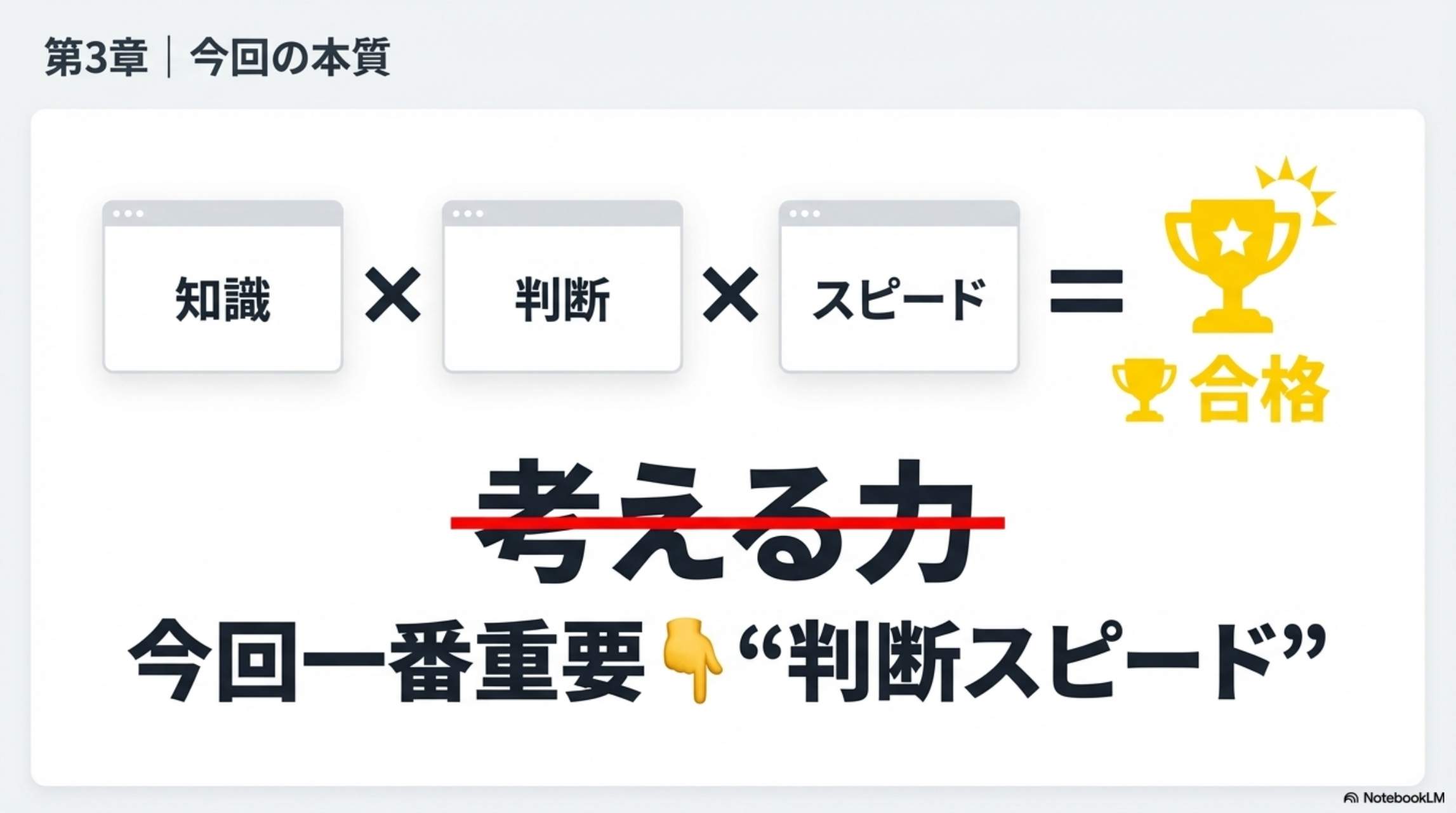 第3章｜今回の本質：判断スピードが合格を決める