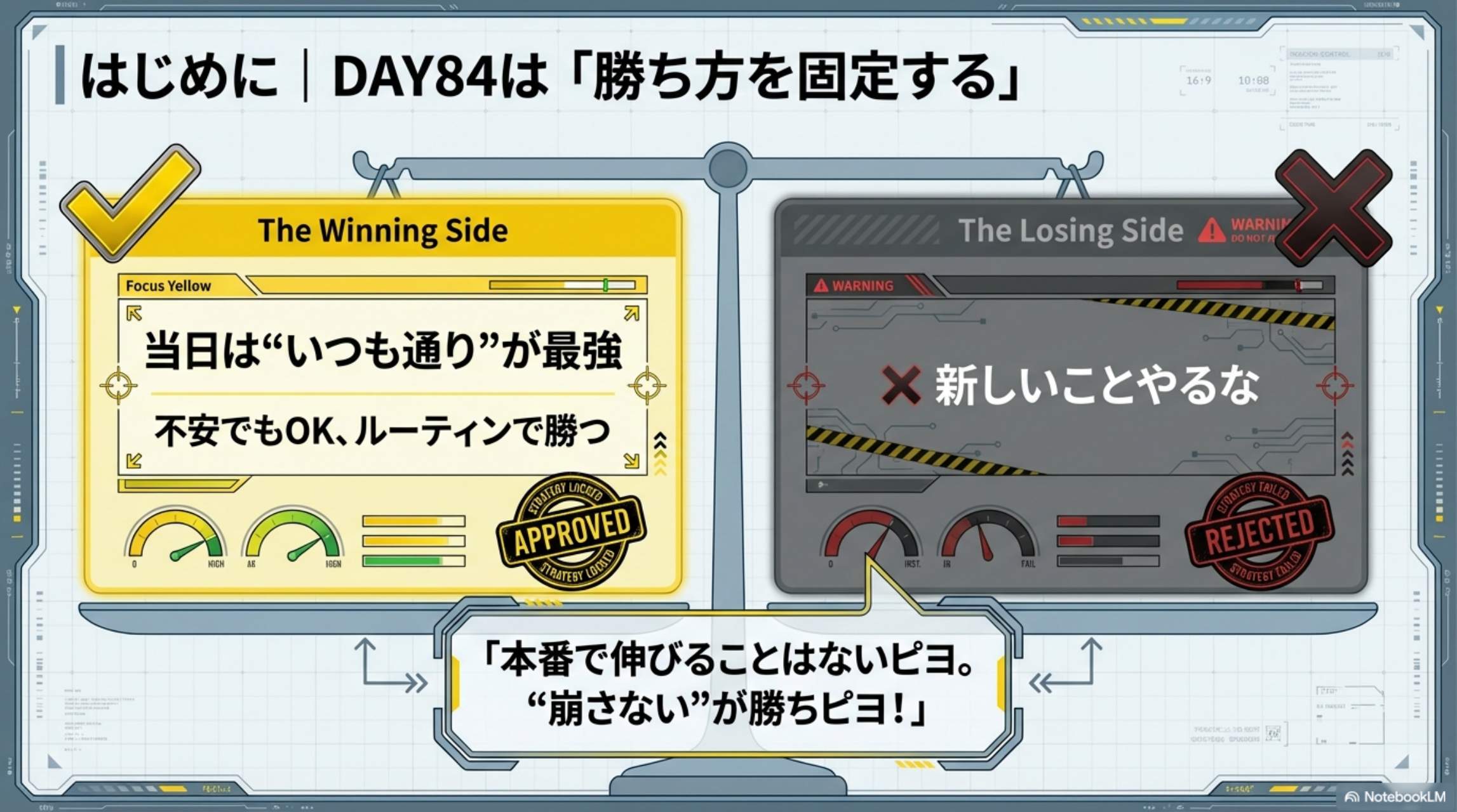 はじめに：DAY84は「勝ち方を固定する」当日は