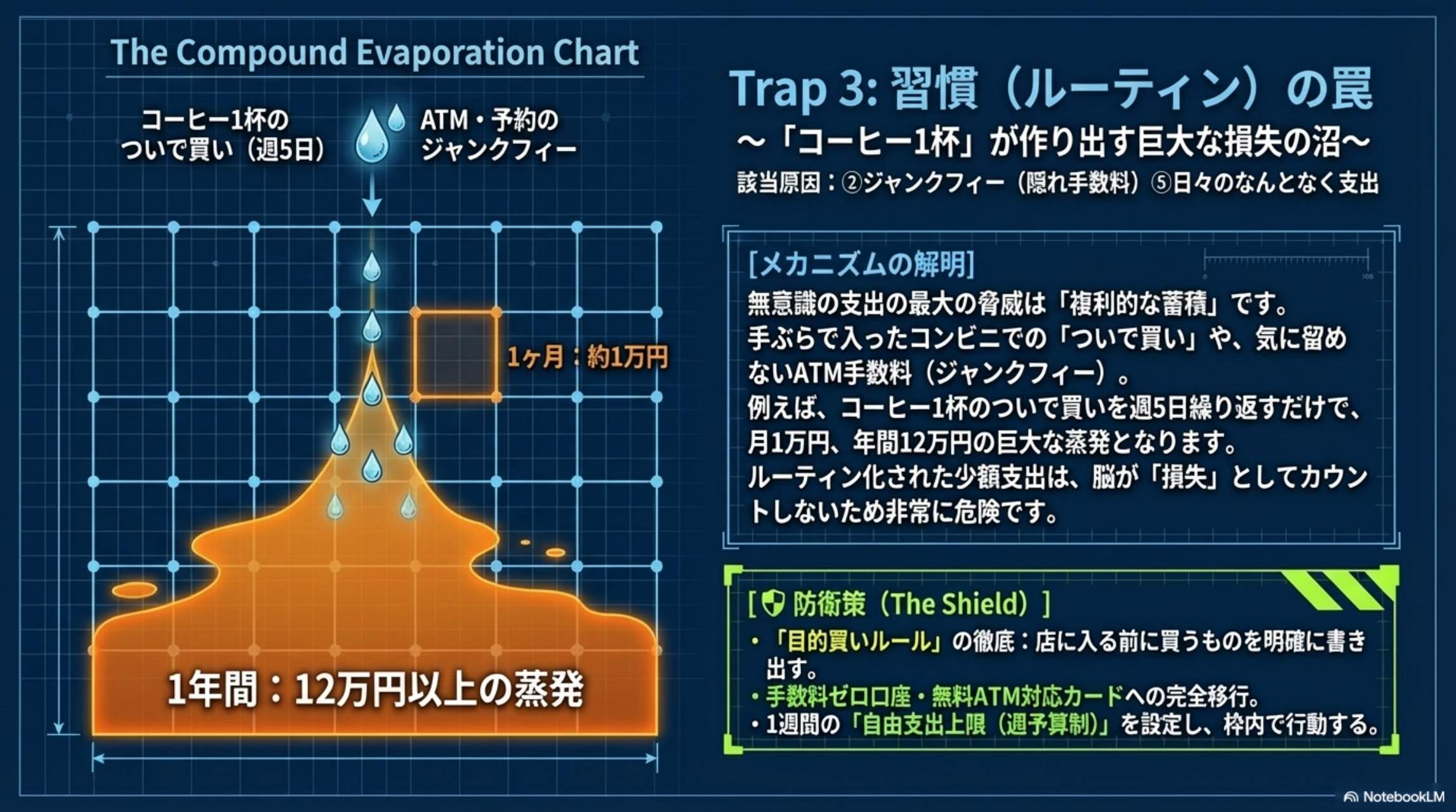 The Compound Evaporation Chart - Trap 3: 習慣（ルーティン）の罠 コーヒー1杯が作り出す巨大な損失