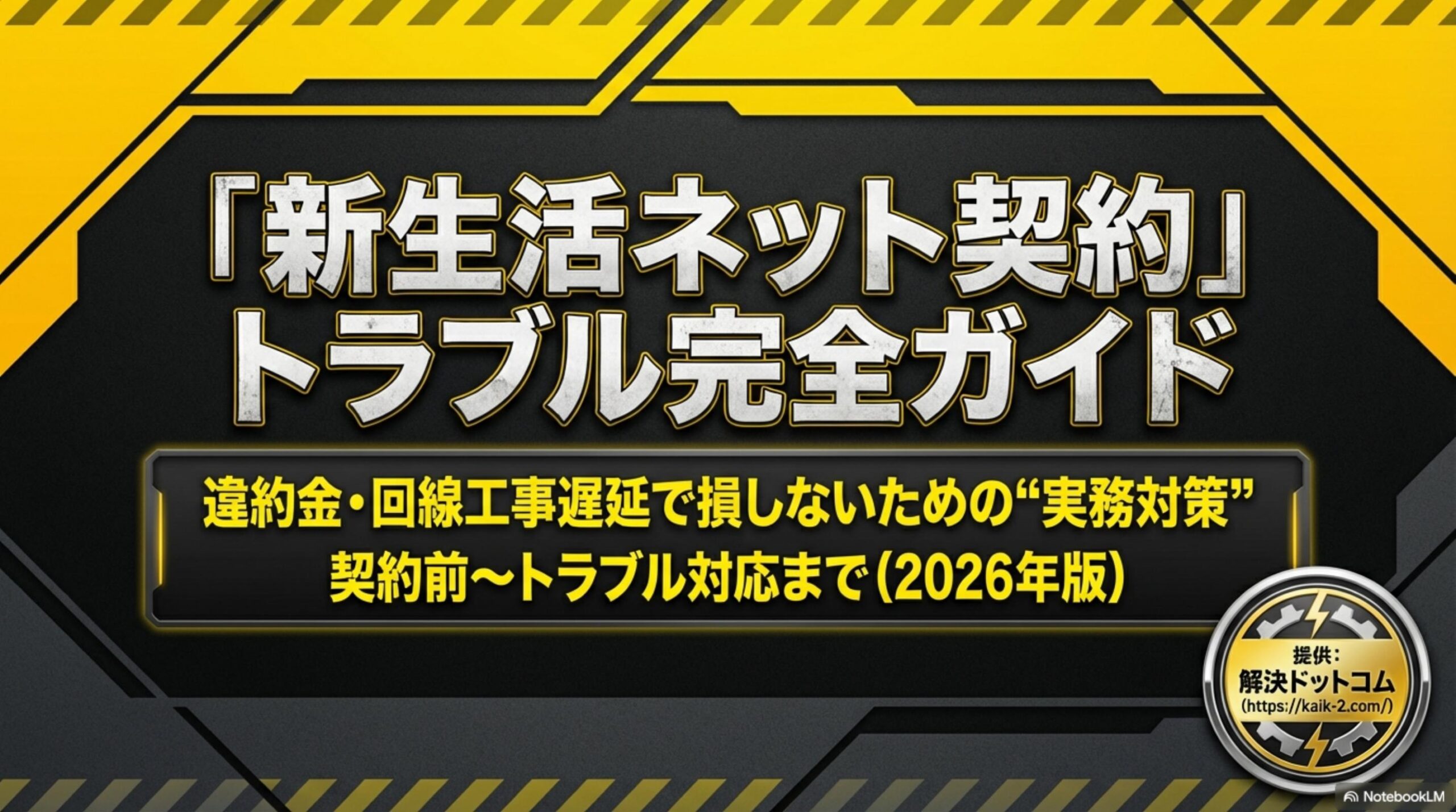 新生活ネット契約トラブル完全ガイド2026年版 違約金・工事遅延で損しない実務対策 解決ドットコム提供