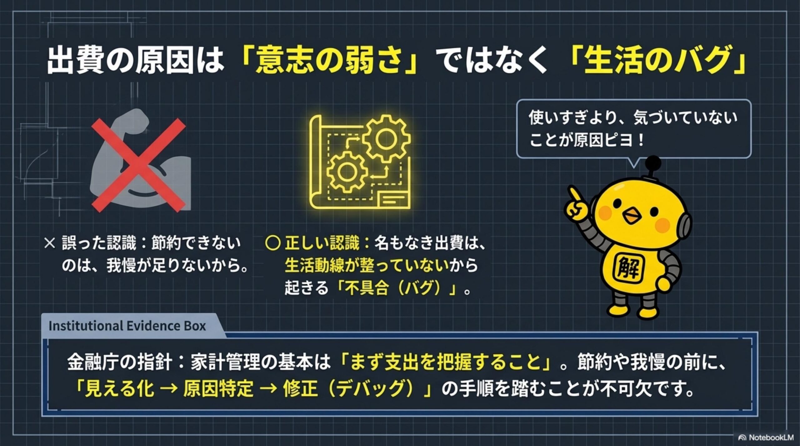 出費の原因は意志の弱さではなく生活のバグ｜金融庁エビデンスボックス
