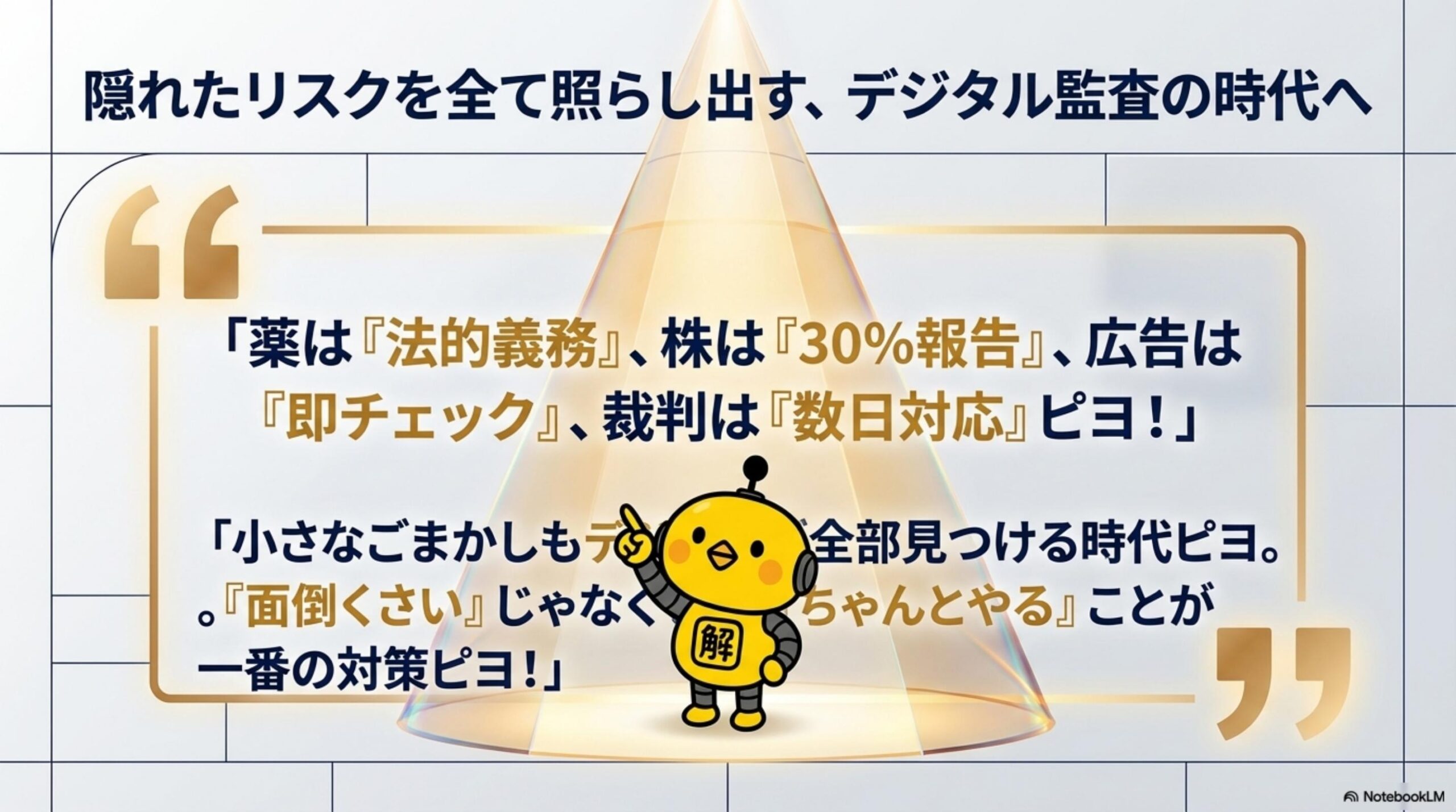 ごまかし判定ゲーム。2026年5月以降も通用するか・もう通用しないかを判定。薬局の複数店舗分散購入・29.9%の市場内取引・誇大広告の後出し修正・要指導薬のオンライン販売禁止の思い込み・担保なし融資は無理という固定観念・紙で時間稼ぎ・自転車の信号無視は注意で済む・省令違反は罰則なし。それぞれがまだ通用するかもう終わりかをゲーム形式で判定できる体験コンテンツ