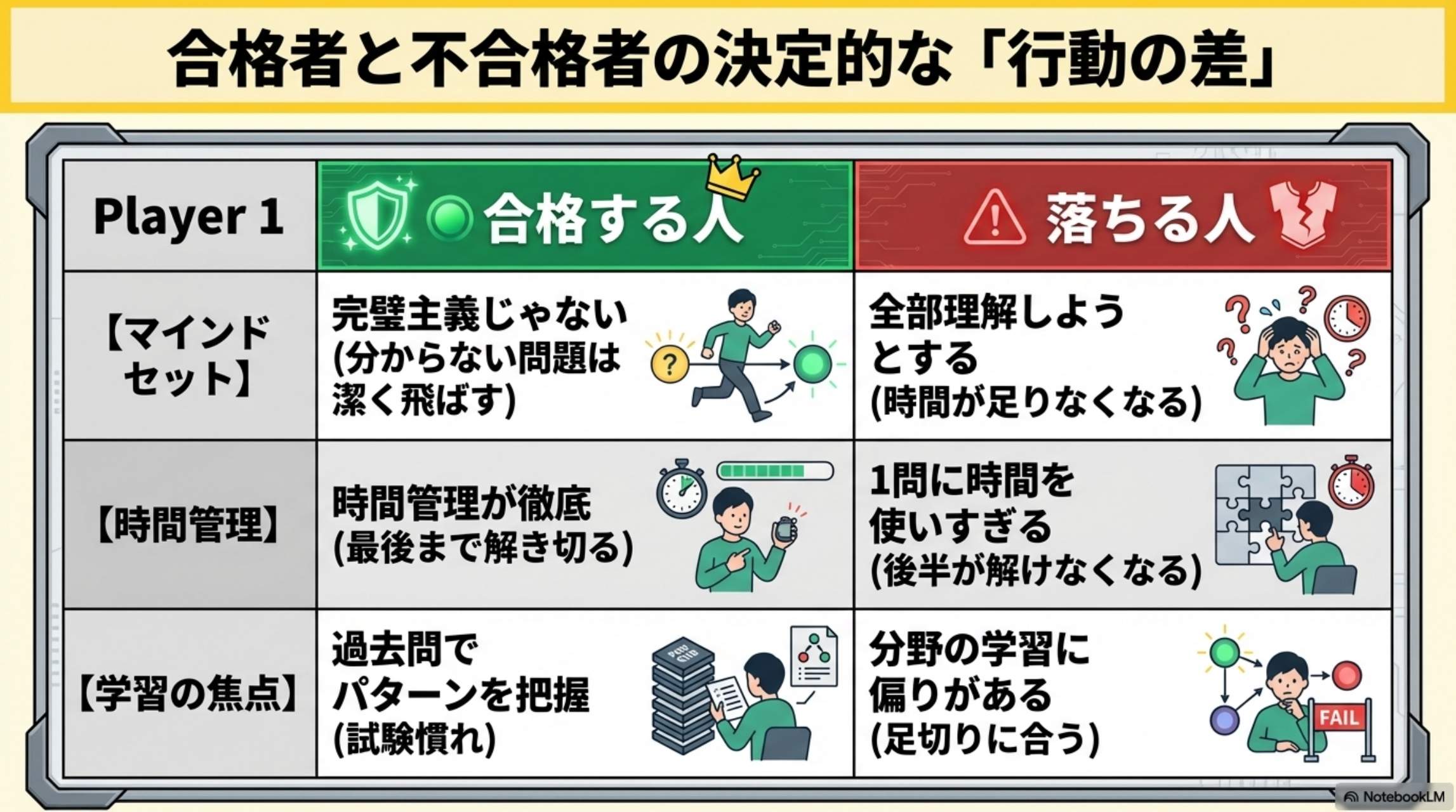 合格者と不合格者の決定的な行動の差