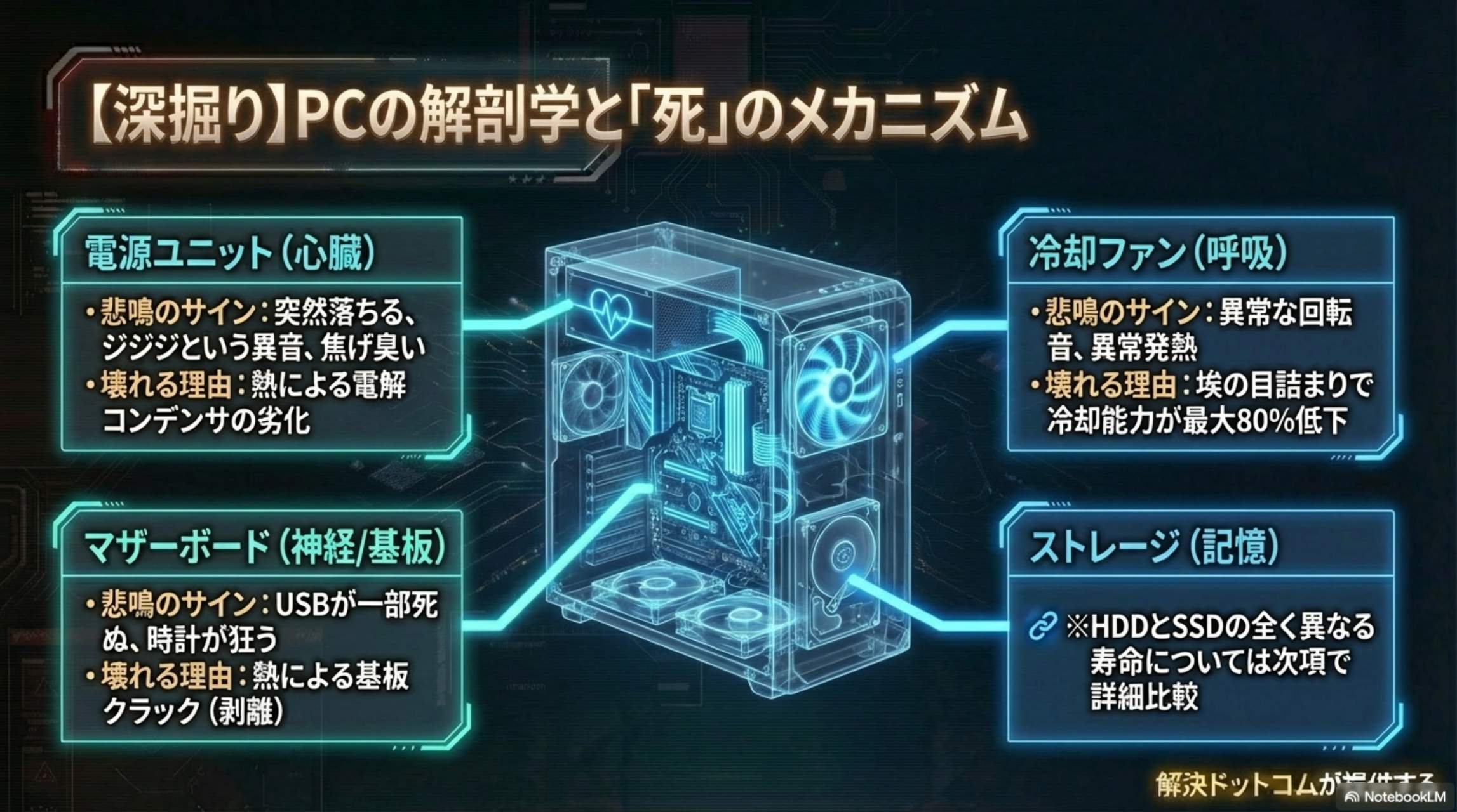 PCの解剖学と死のメカニズム