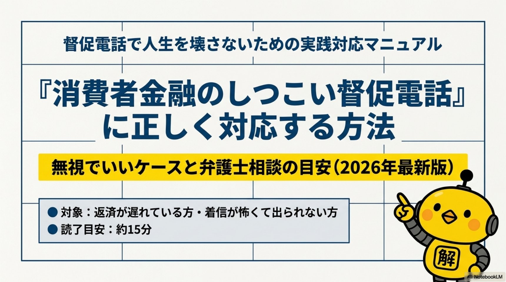 督促電話で人生を壊さないための実践対応マニュアル。消費者金融のしつこい督促電話に正しく対応する方法。無視でいいケースと弁護士相談の目安2026年最新版。解決ドットコム。