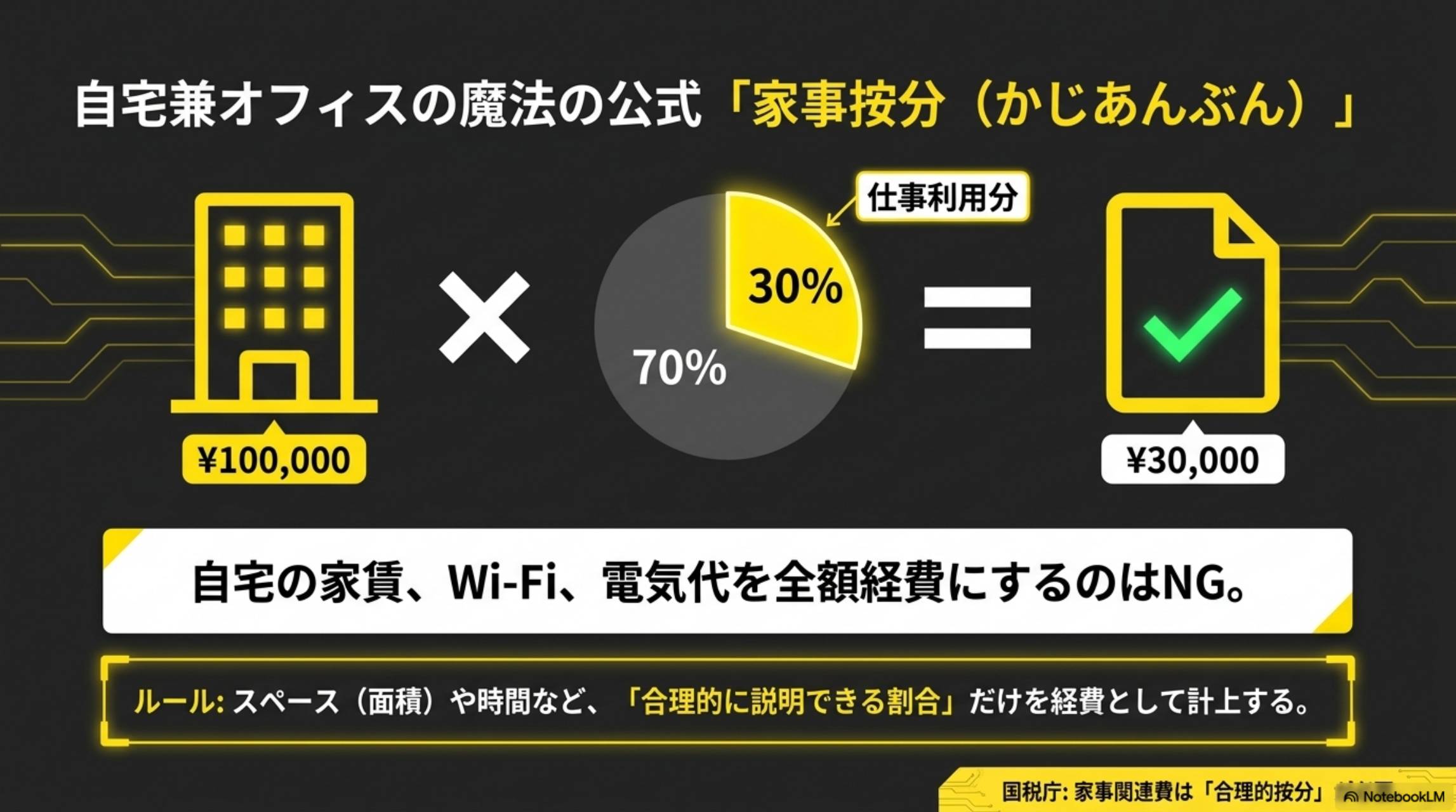 自宅兼オフィスの魔法の公式 家事按分