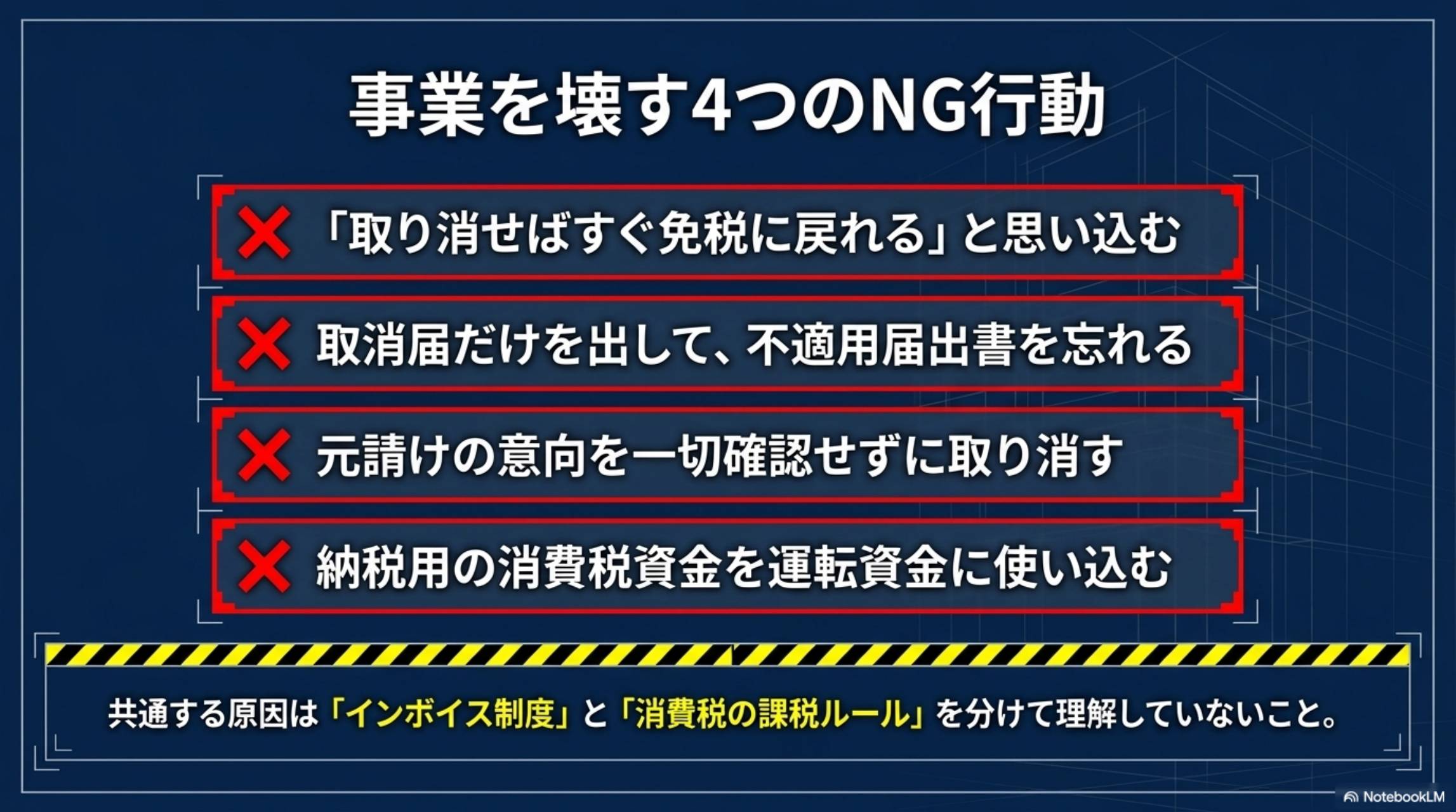 事業を壊す4つのNG行動