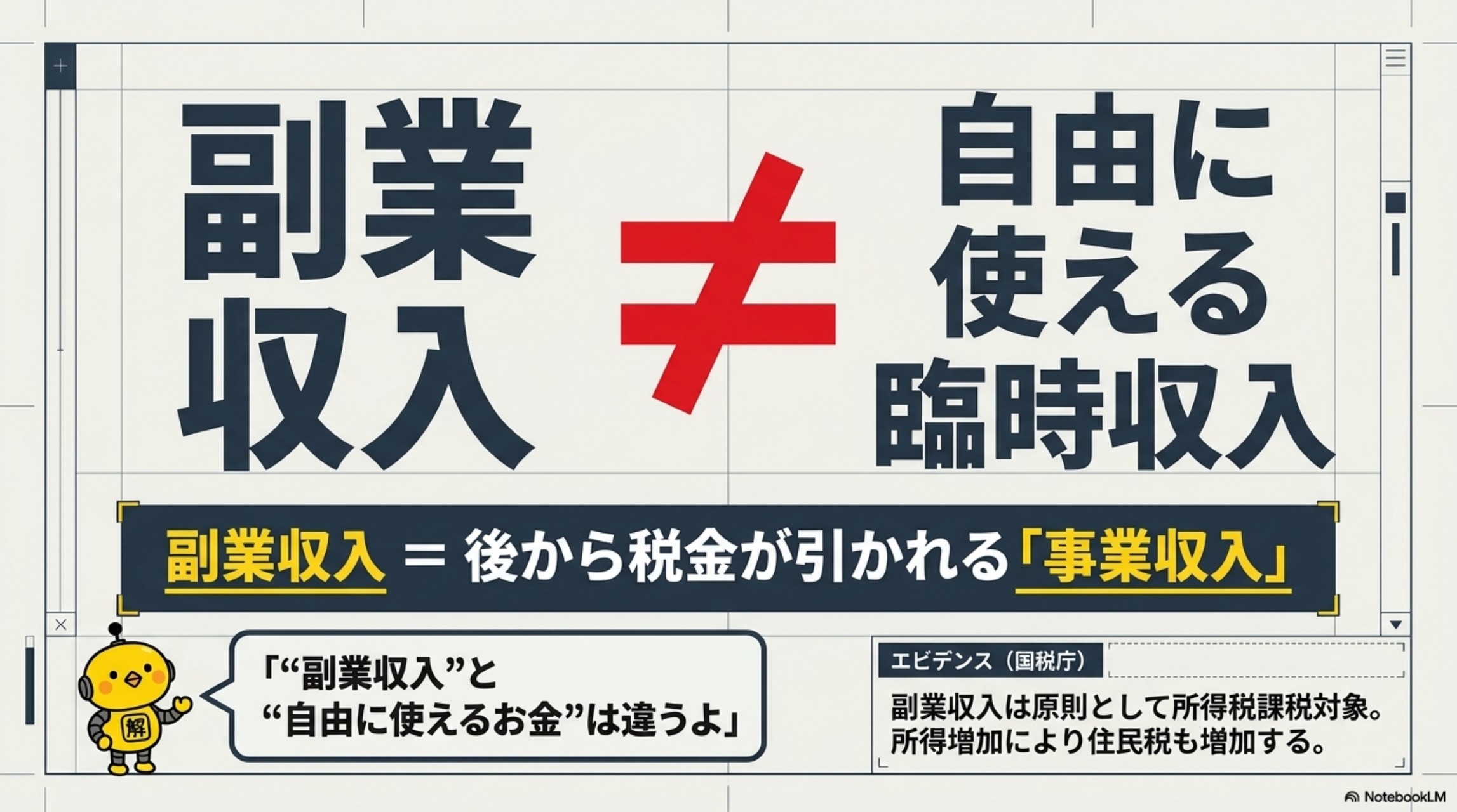 副業収入は自由に使える臨時収入ではなく、後から税金が引かれる事業収入