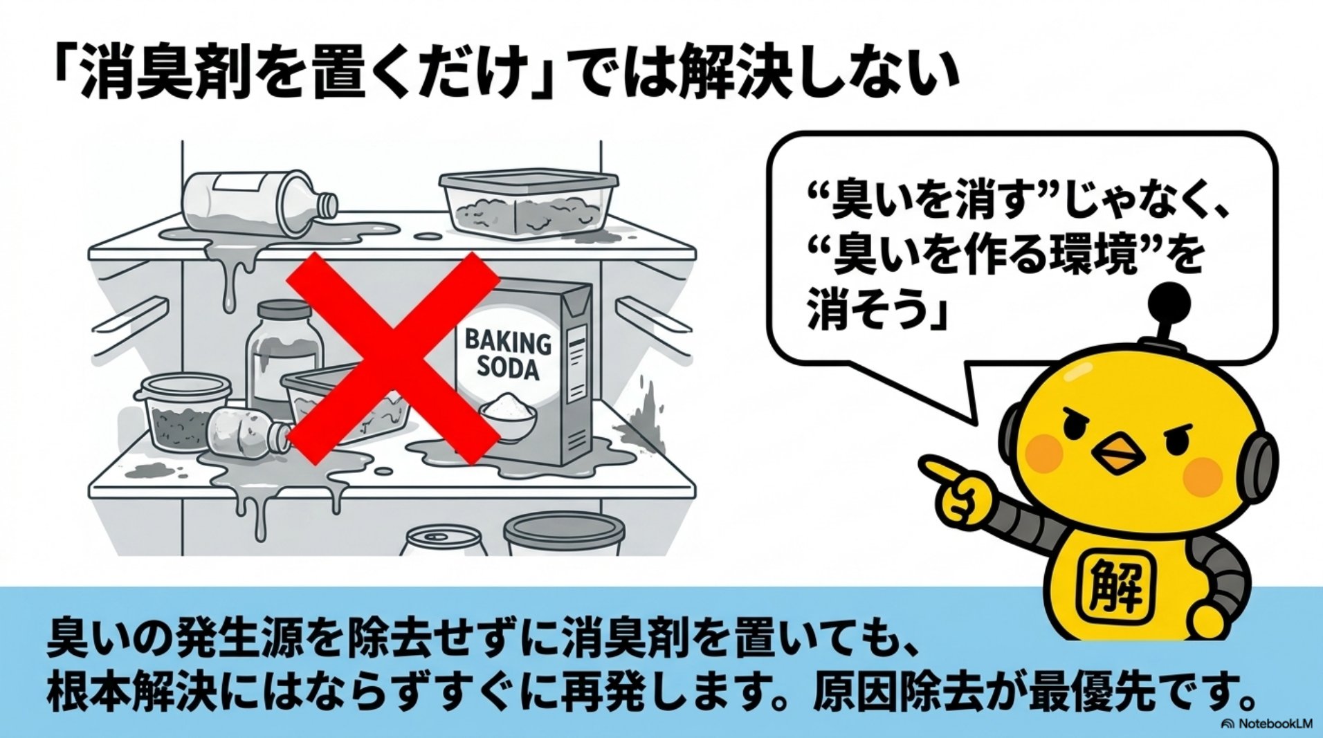 消臭剤を置くだけでは解決しない・臭いの発生源を除去するのが最優先