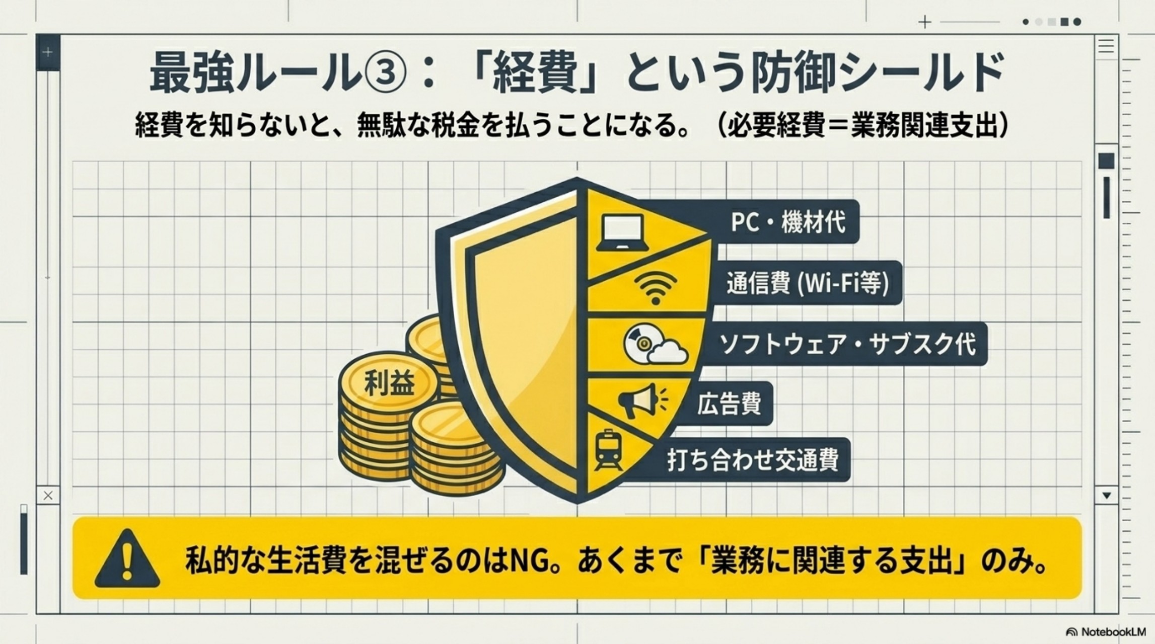 必要経費はPC代や通信費やソフト代や広告費など業務関連支出