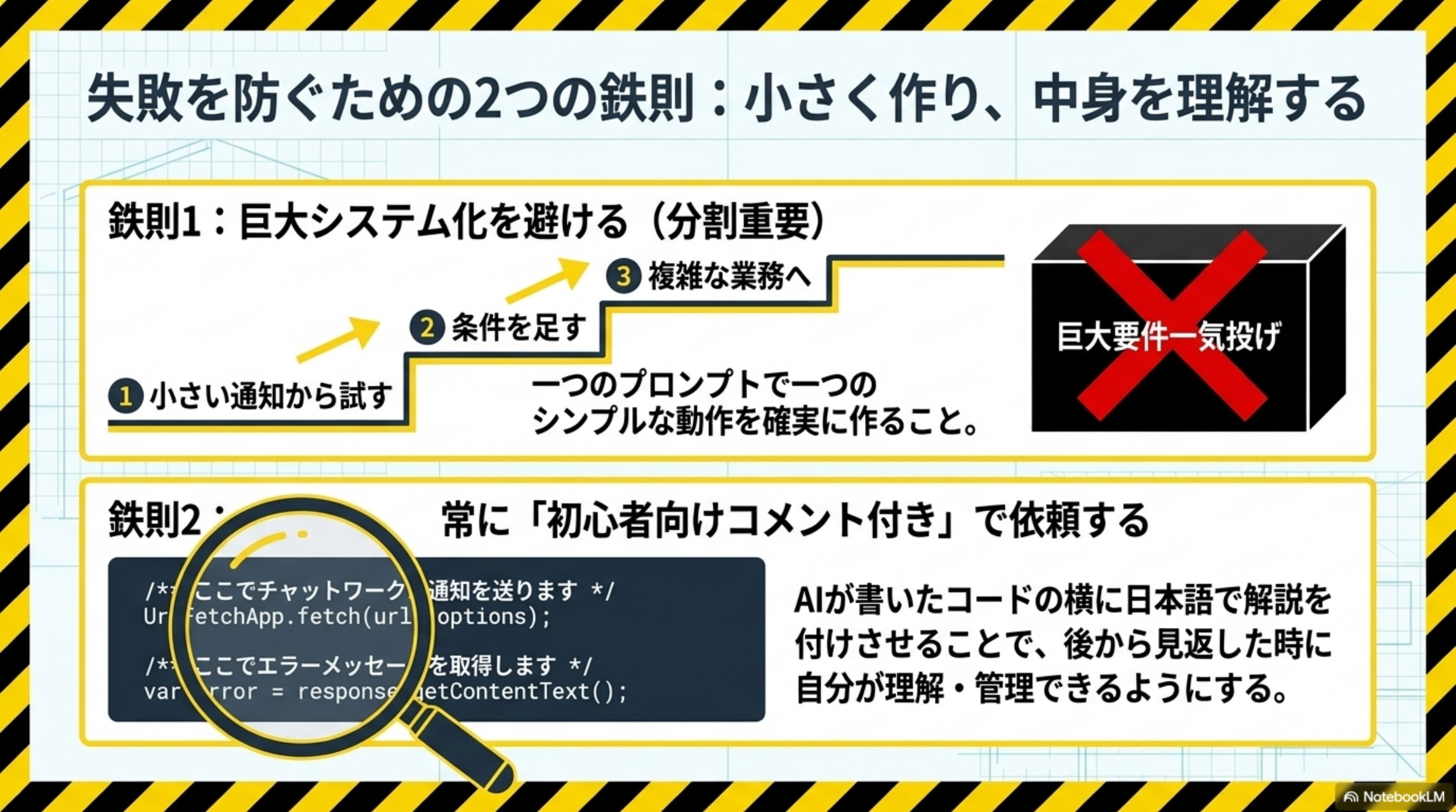 失敗を防ぐための2つの鉄則：小さく作り中身を理解する