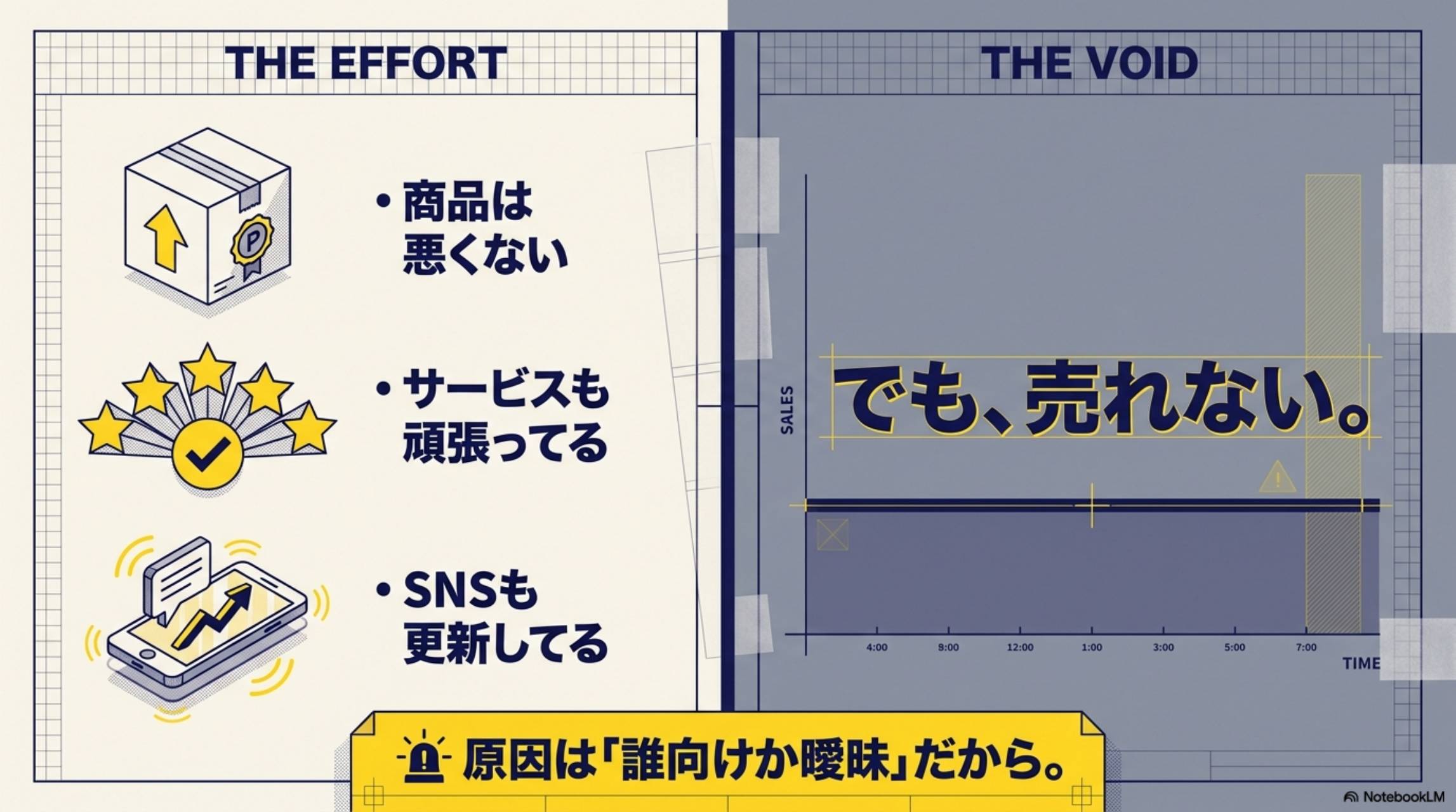 商品は悪くない サービスも頑張ってる SNSも更新してる でも売れない 原因は誰向けか曖昧