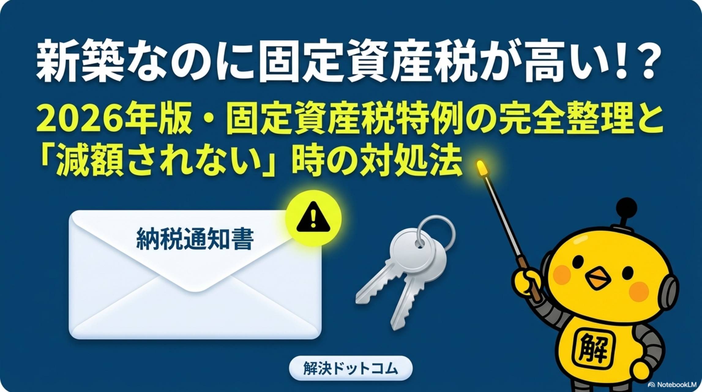 新築なのに固定資産税が高い!? 2026年版・固定資産税特例の完全整理と減額されない時の対処法｜解決ドットコム
