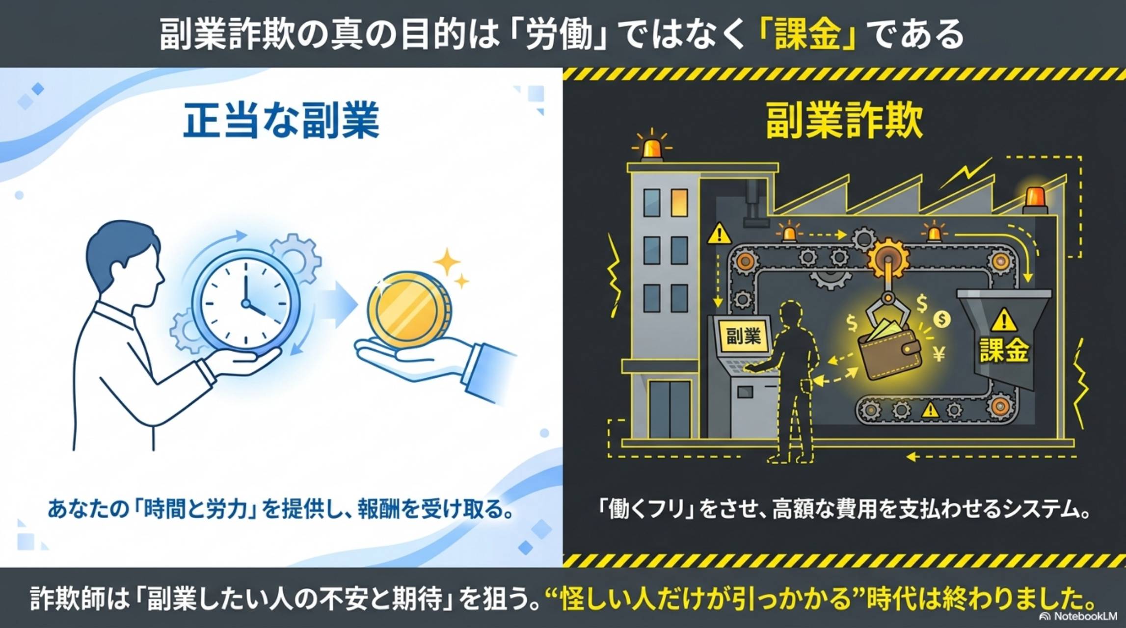 正当な副業vs副業詐欺：真の目的は課金である