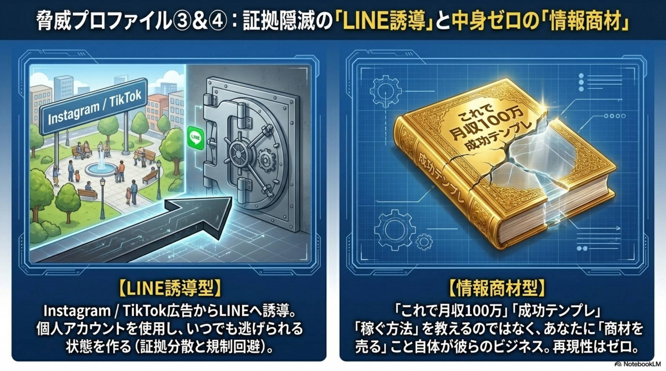 LINE誘導型副業詐欺と情報商材型詐欺の手口