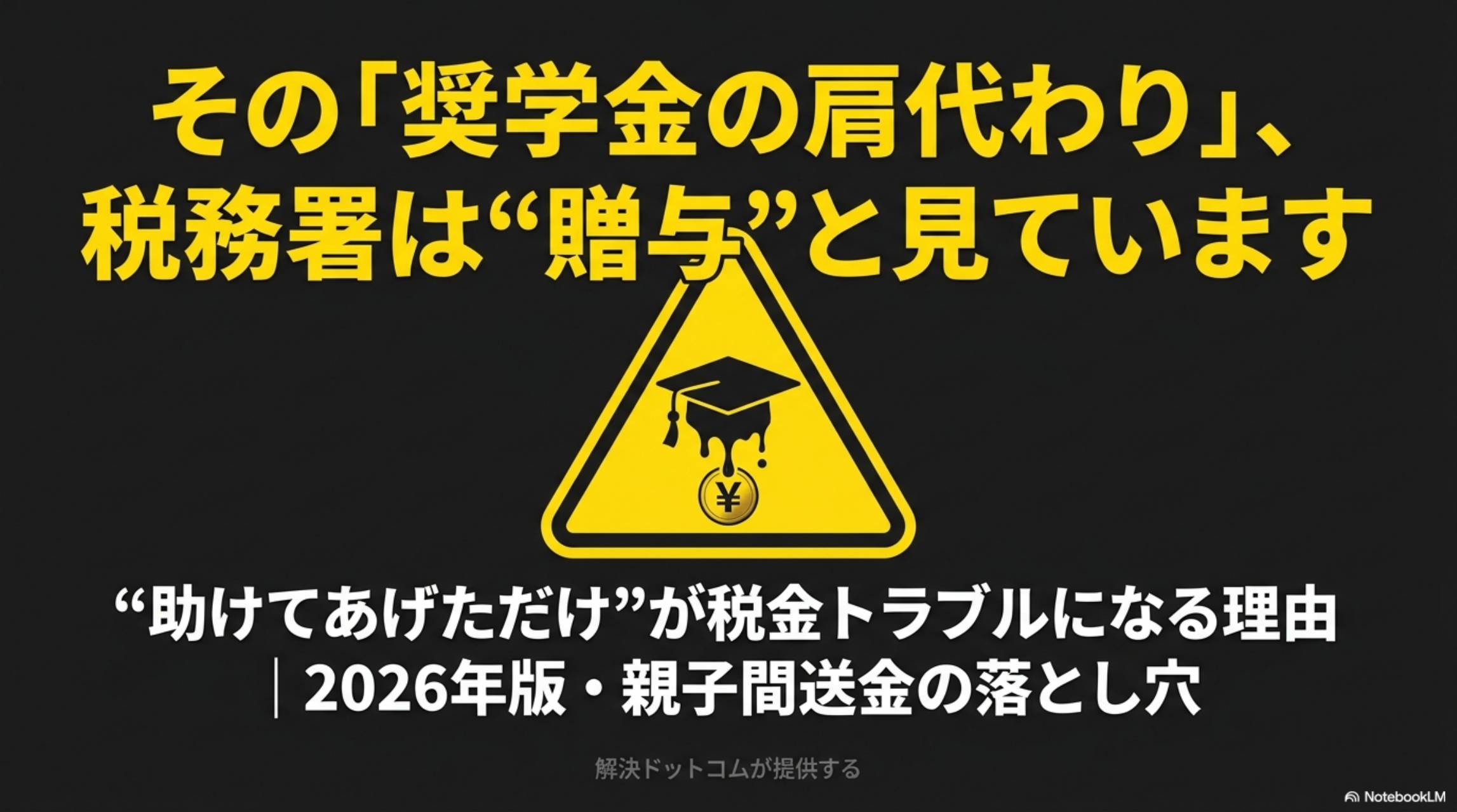 その奨学金の肩代わり、税務署は贈与と見ています