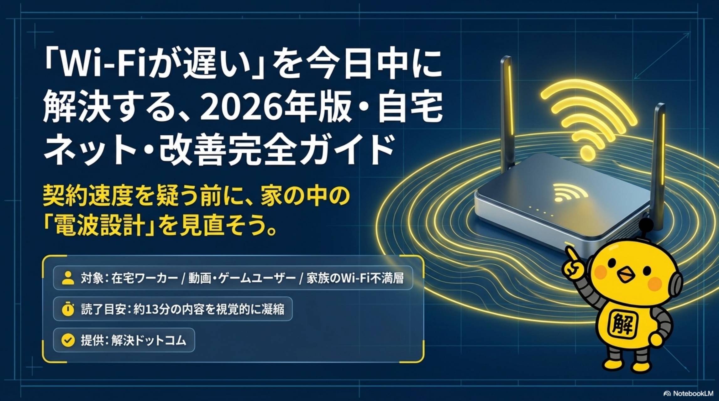 Wi-Fiが遅いを今日中に解決する 2026年版自宅ネット改善完全ガイド