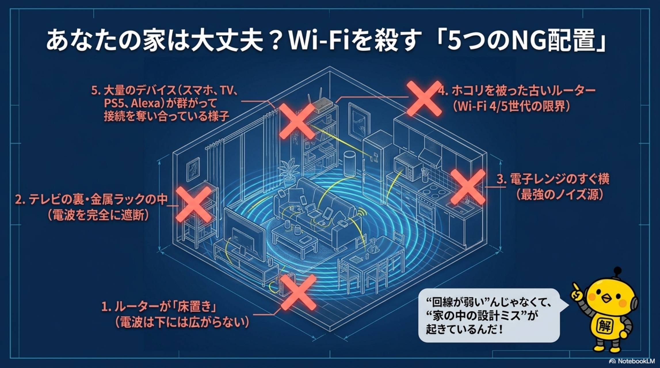 あなたの家は大丈夫？Wi-Fiを殺す5つのNG配置