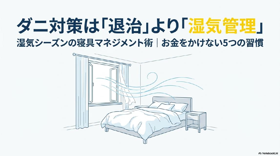 ダニ対策は「退治」より「湿気管理」｜湿気シーズンの寝具マネジメント術｜お金をかけない5つの習慣