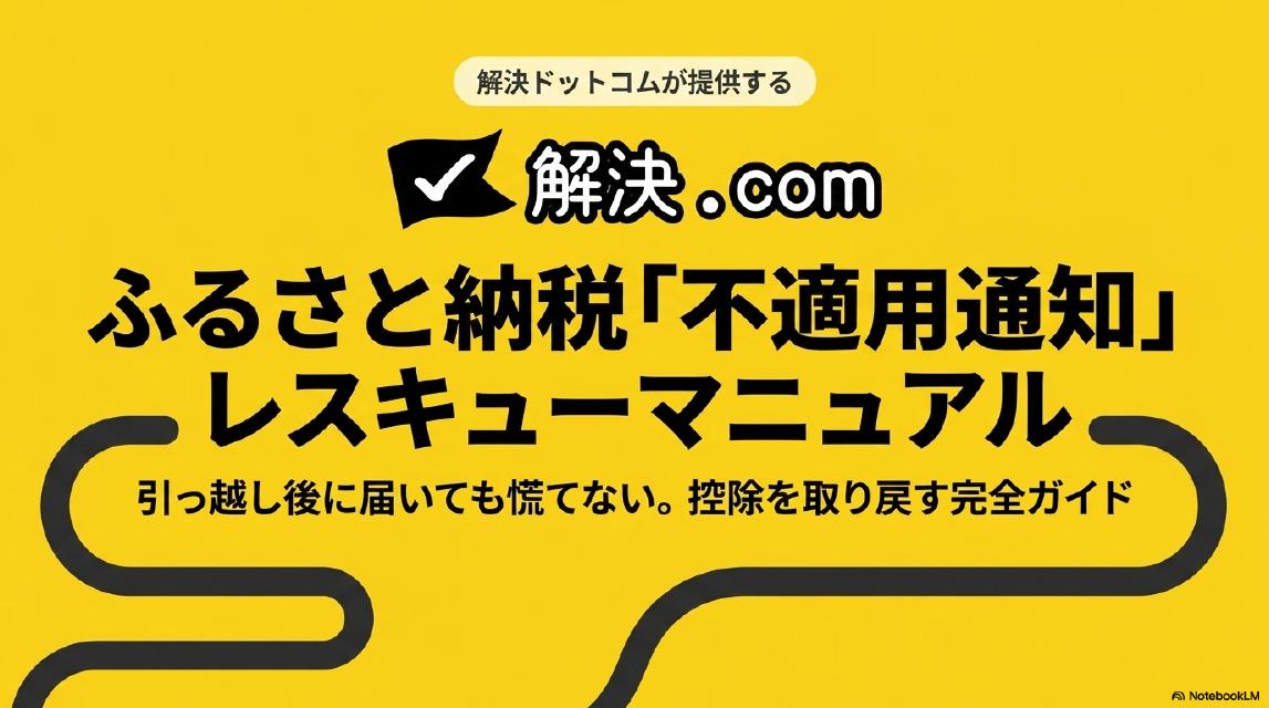 ふるさと納税「不適用通知」レスキューマニュアル｜引っ越し後に届いても慌てない。控除を取り戻す完全ガイド｜解決ドットコムが提供する