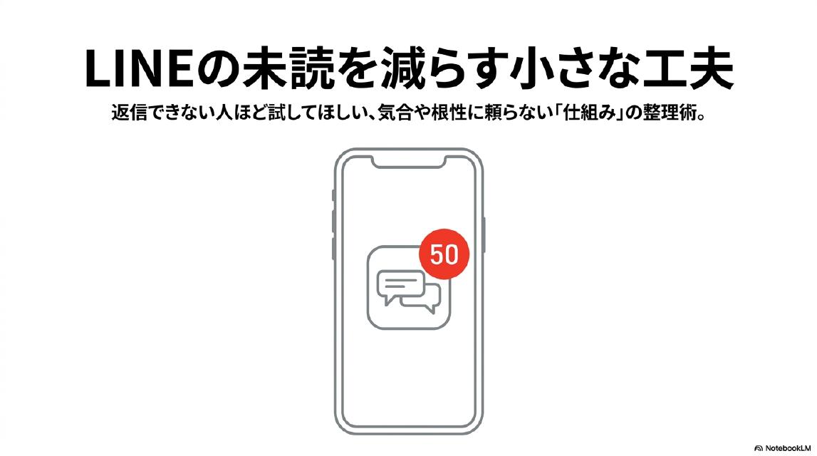 LINEの未読を減らす小さな工夫｜返信できない人ほど試してほしい、気合や根性に頼らない「仕組み」の整理術