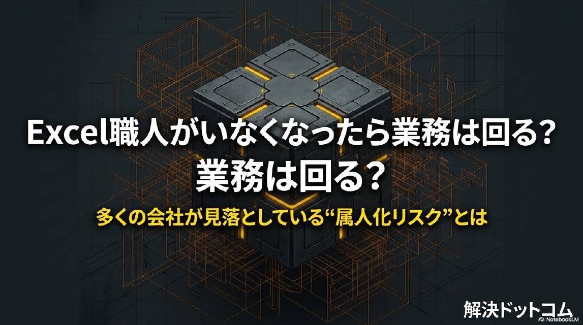 Excel職人がいなくなったら業務は回る？多くの会社が見落としている属人化リスクとは｜解決ドットコム