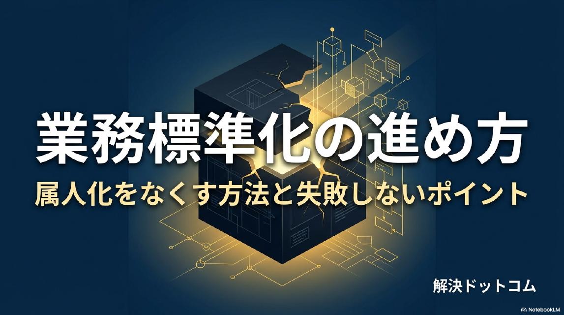 業務標準化の進め方｜属人化をなくす方法と失敗しないポイント｜解決ドットコム