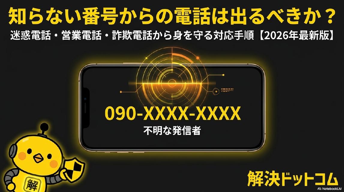 知らない番号からの電話は出るべきか？｜迷惑電話・営業電話・詐欺電話から身を守る対応手順【2026年最新版】解決ドットコム