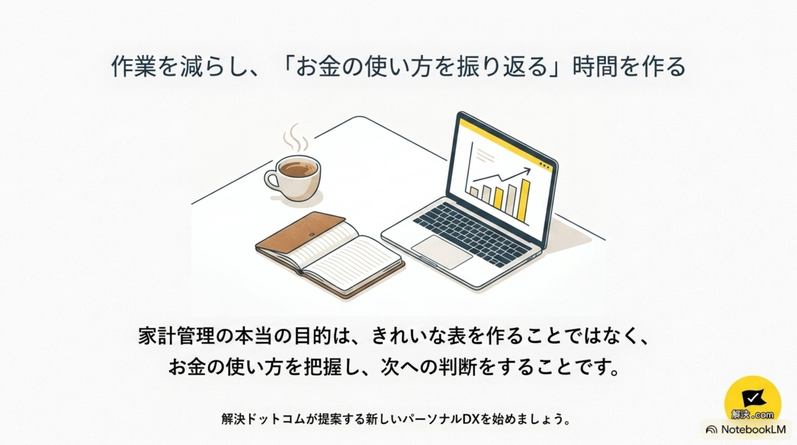 作業を減らしお金の使い方を振り返る時間を作る 家計管理の本当の目的はきれいな表を作ることではなくお金の使い方を把握し次への判断をすること