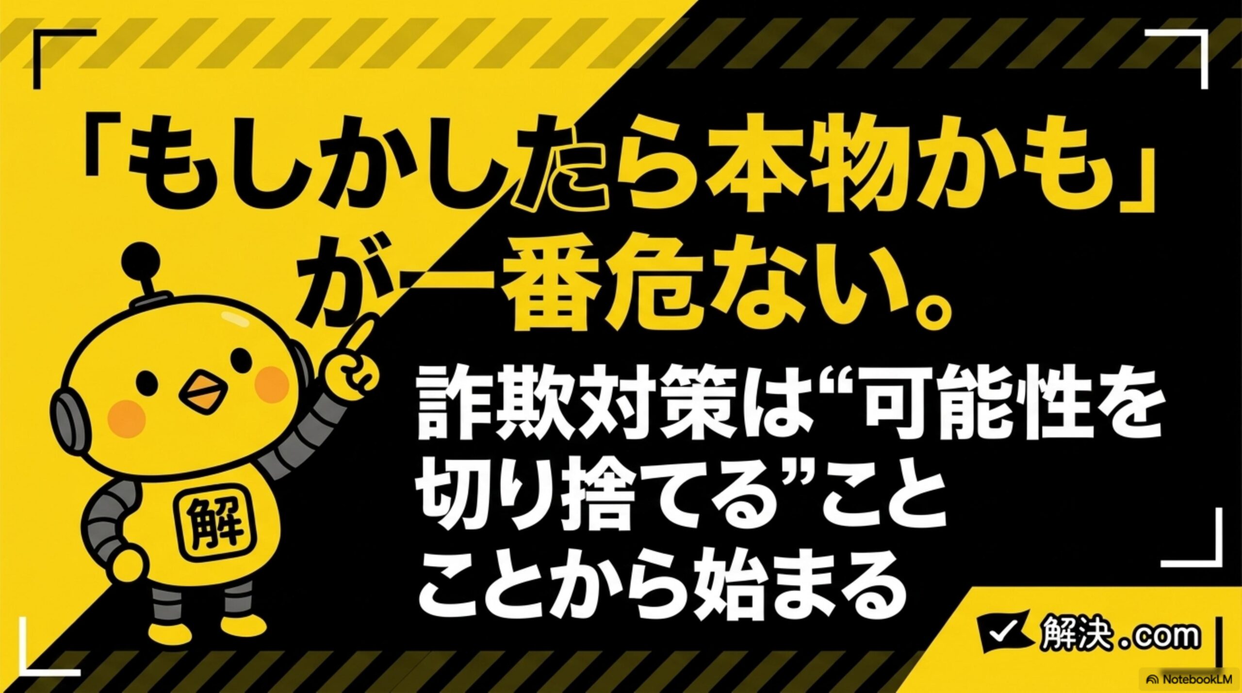 「もしかしたら本物かも」が一番危ない。詐欺対策は可能性を切り捨てることから始まる｜解決.com