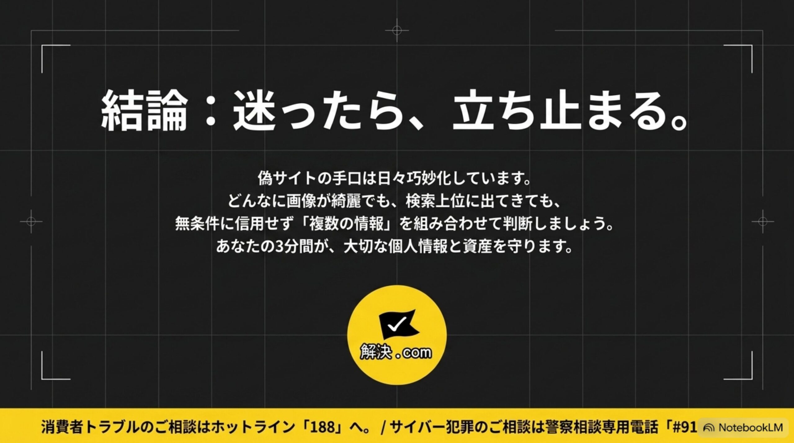 結論：迷ったら、立ち止まる。あなたの3分間が大切な個人情報と資産を守ります