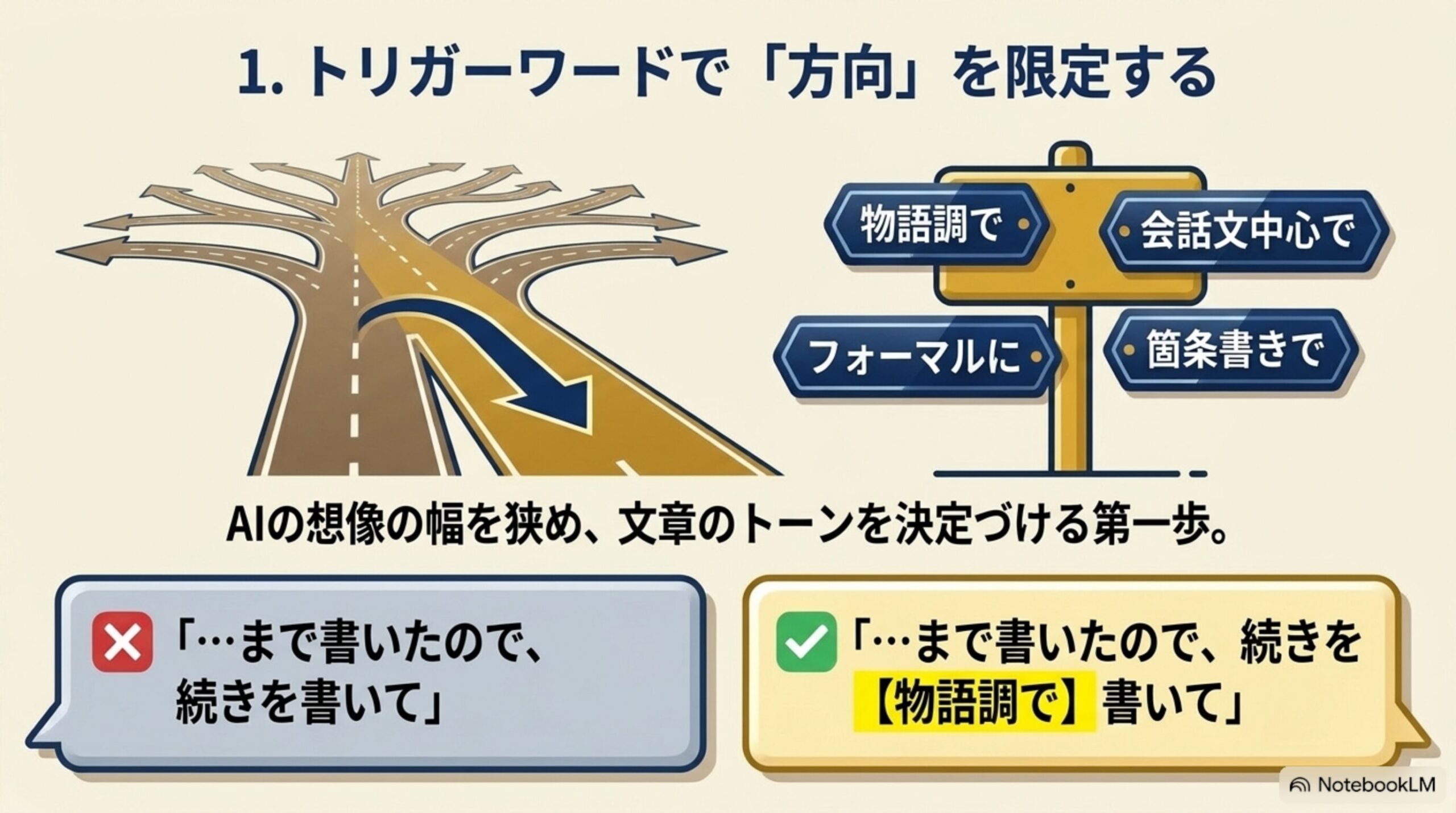 トリガーワードでAIが進む方向を限定する方法