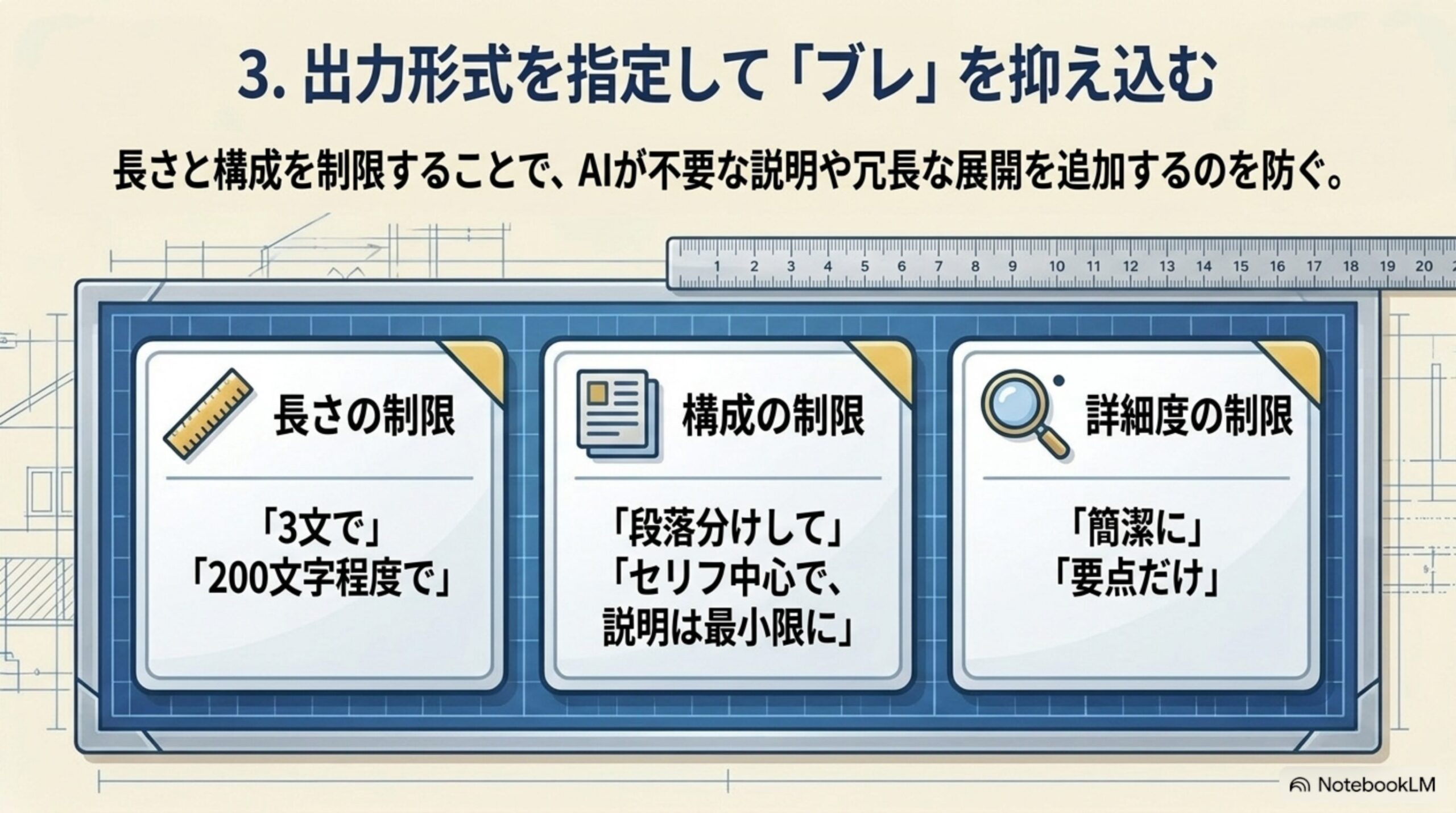 出力形式を指定してAIのブレを抑える方法