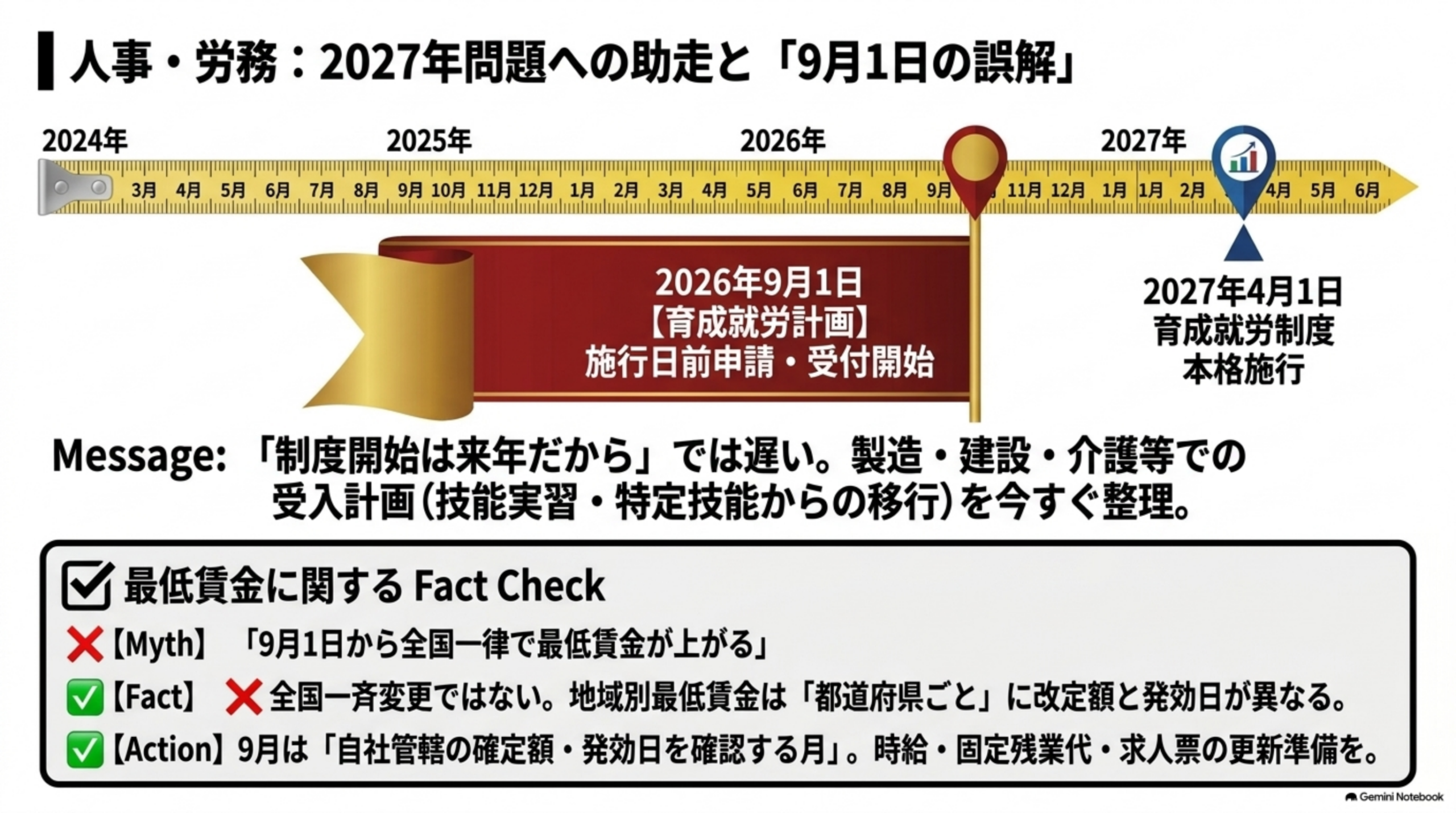 人事・労務：2027年問題への助走と9月1日の誤解
