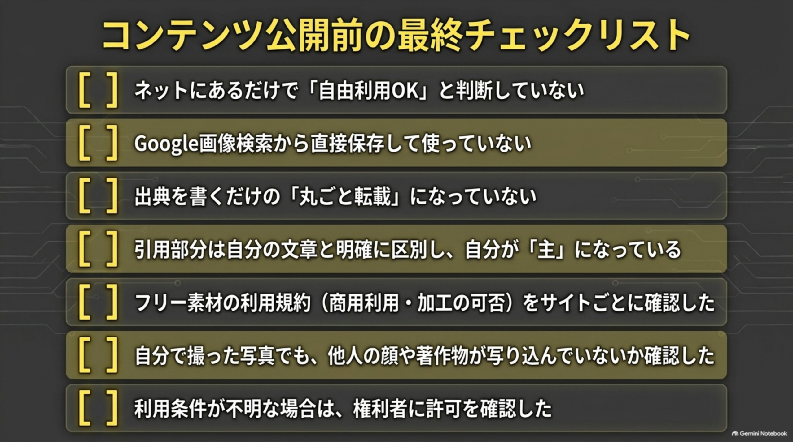 コンテンツ公開前の最終チェックリスト