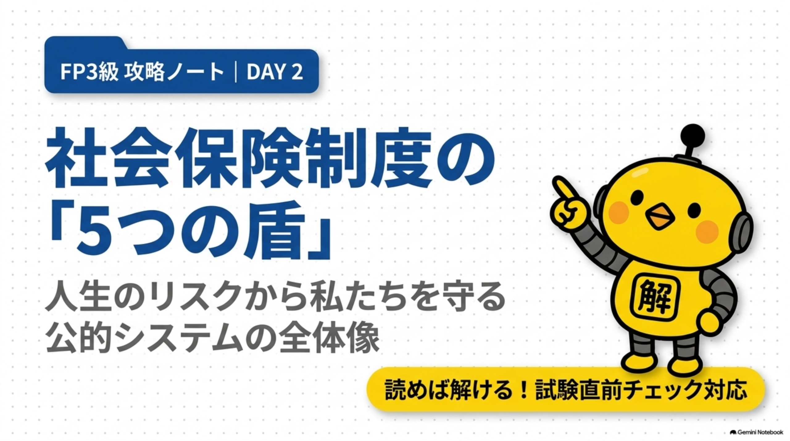 FP3級DAY2社会保険制度の基礎の全体像
