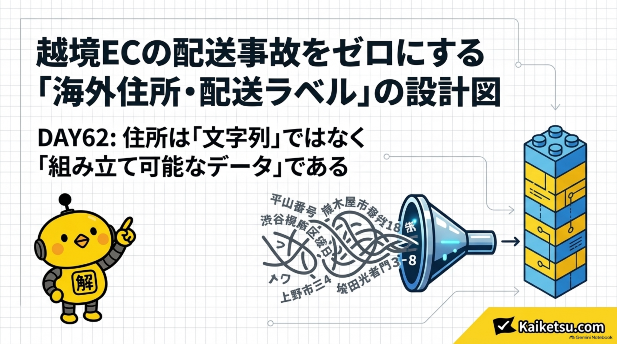 越境ECの配送事故をゼロにする「海外住所・配送ラベル」の設計図｜住所は文字列ではなく組み立て可能なデータである（DAY62）