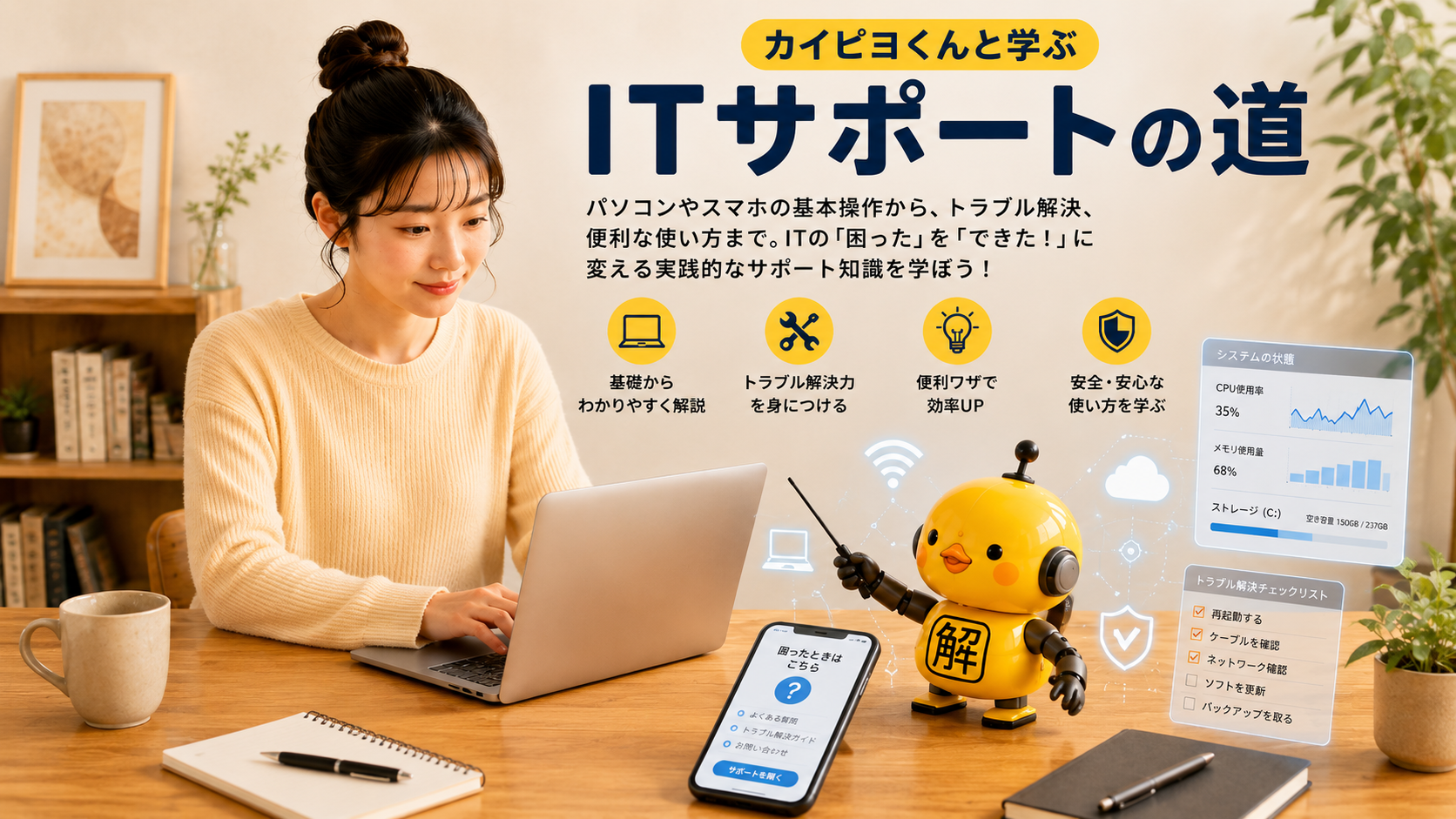 カイピヨくんと学ぶITサポート独学シリーズ