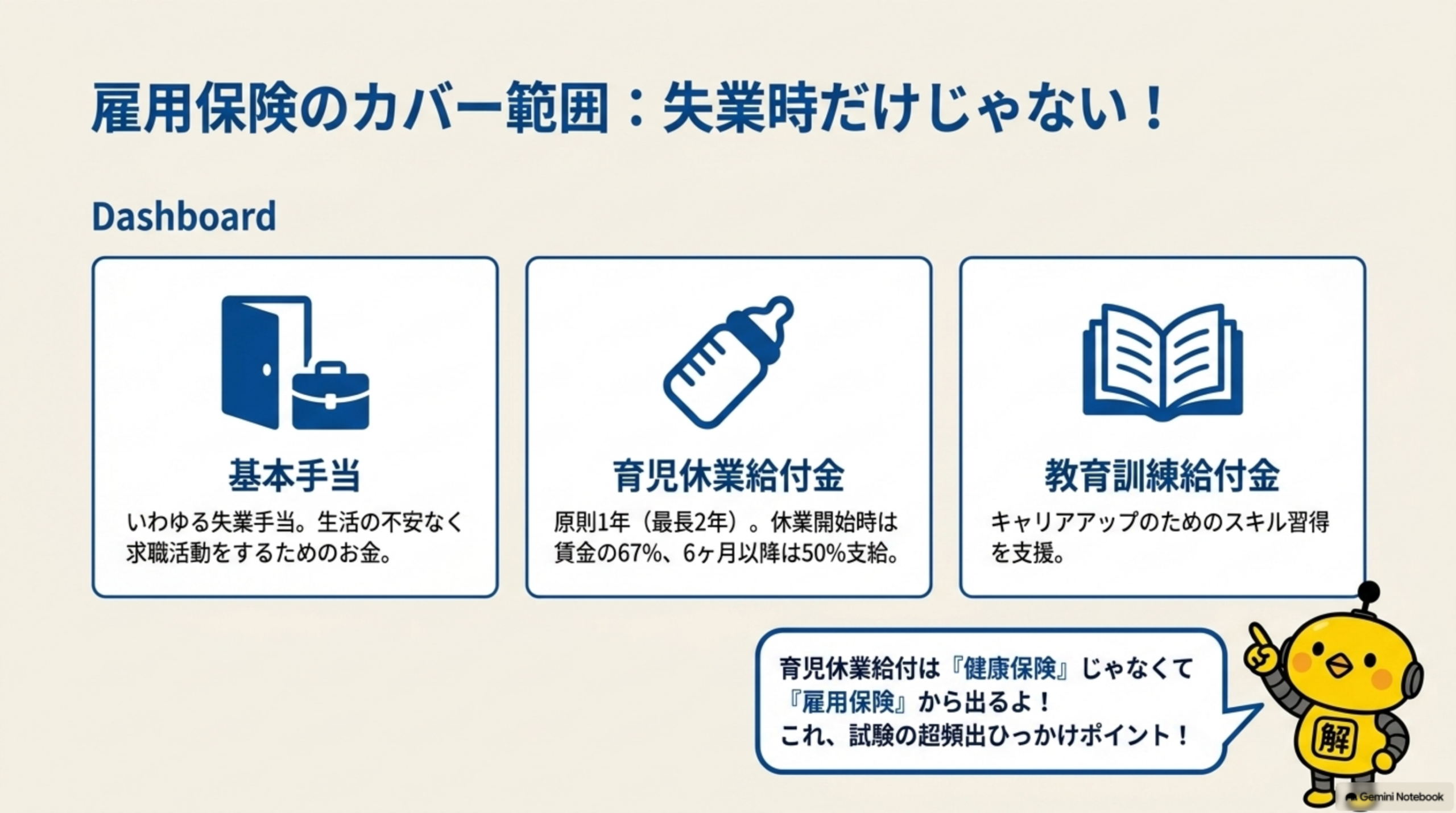 雇用保険は失業・育児・教育を支える制度