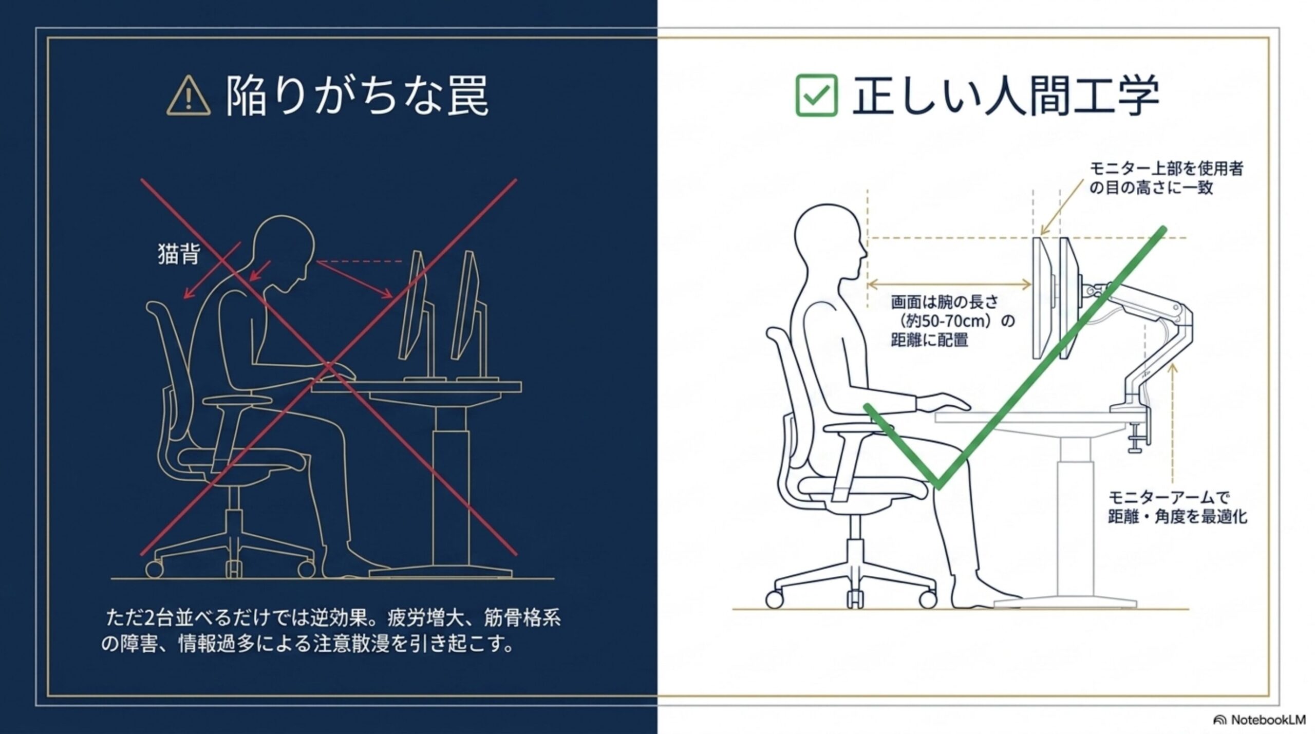 用途別のメインモニターとサブモニターの役割分担