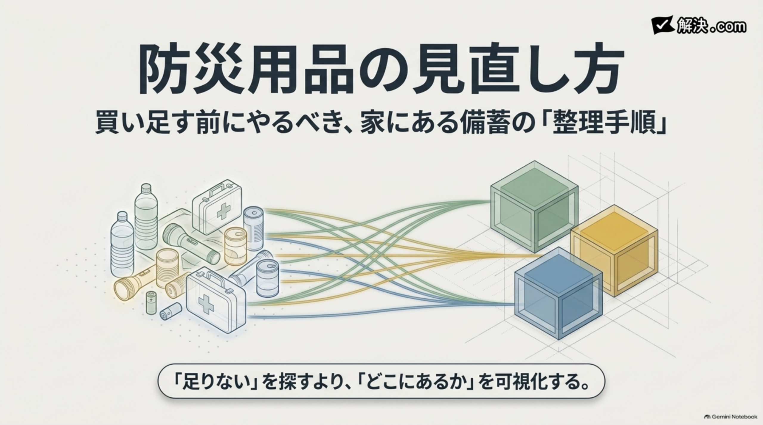 防災用品の見直し方｜買い足す前にやるべき、家にある備蓄の整理手順