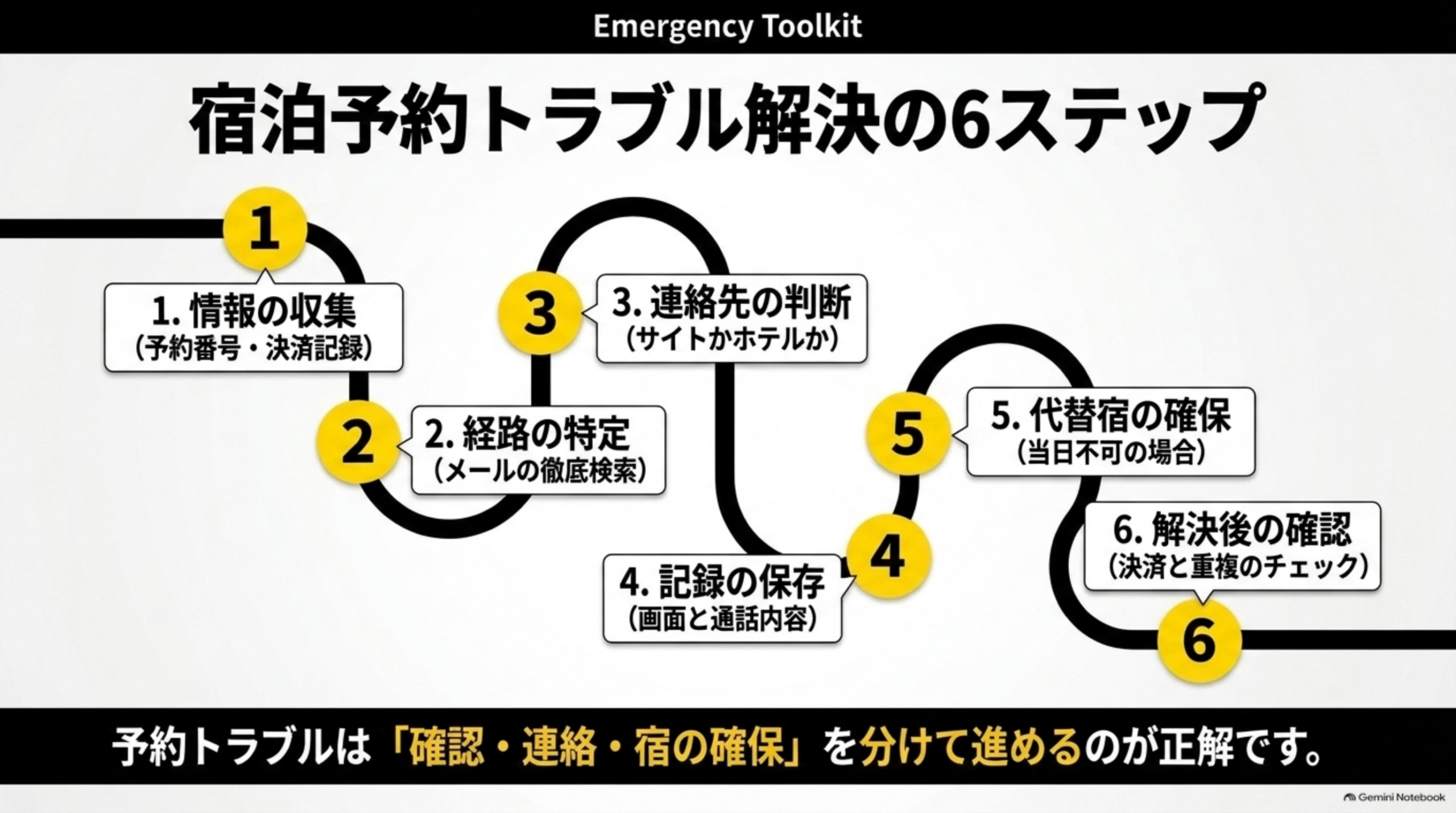 宿泊予約トラブル解決の6ステップ