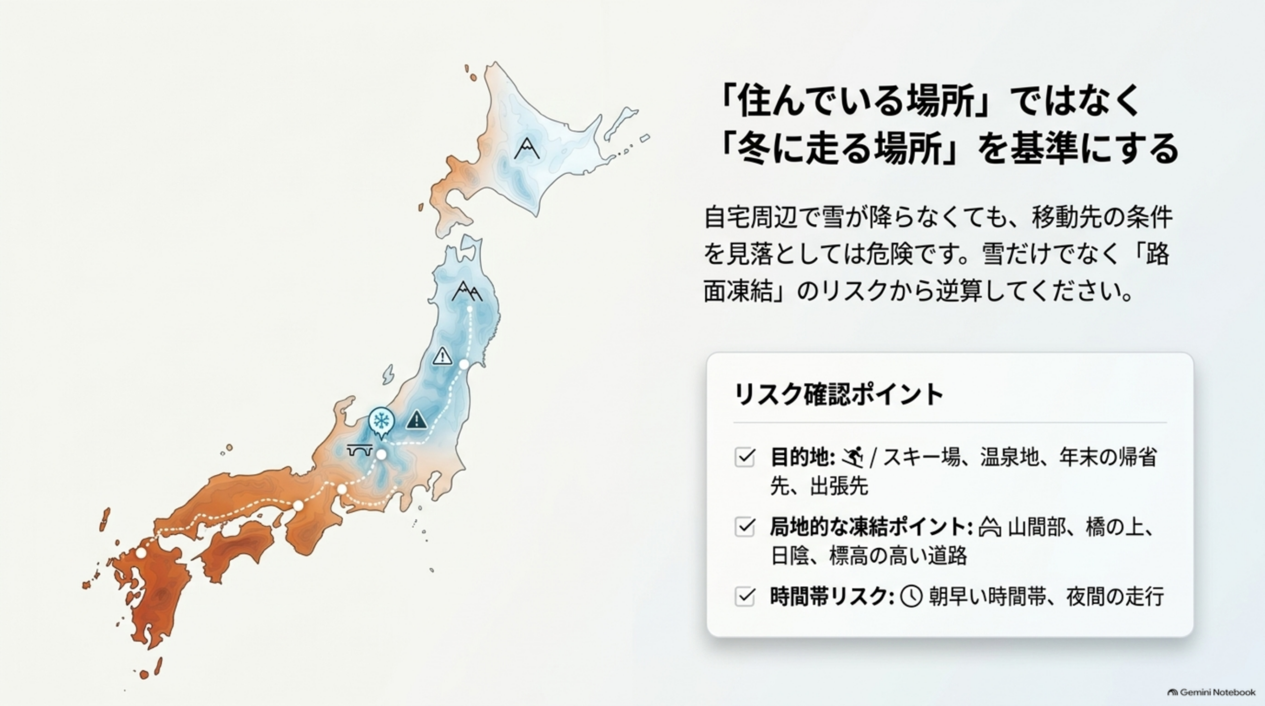 住んでいる場所ではなく冬に走る場所を基準にする